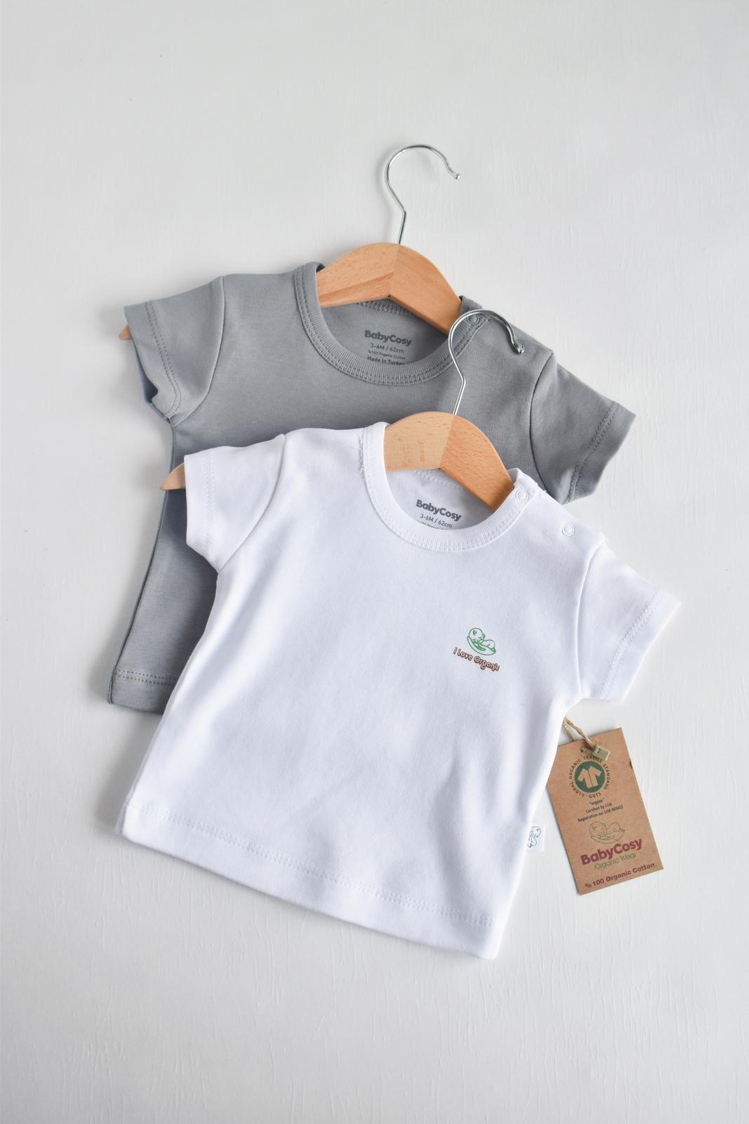 2 Pcs Tshirt / %100 Organic Cotton - 3-6M | 6-9M | 9-12M | 12-18M | 18-24M - Kids Fashion Turkey
