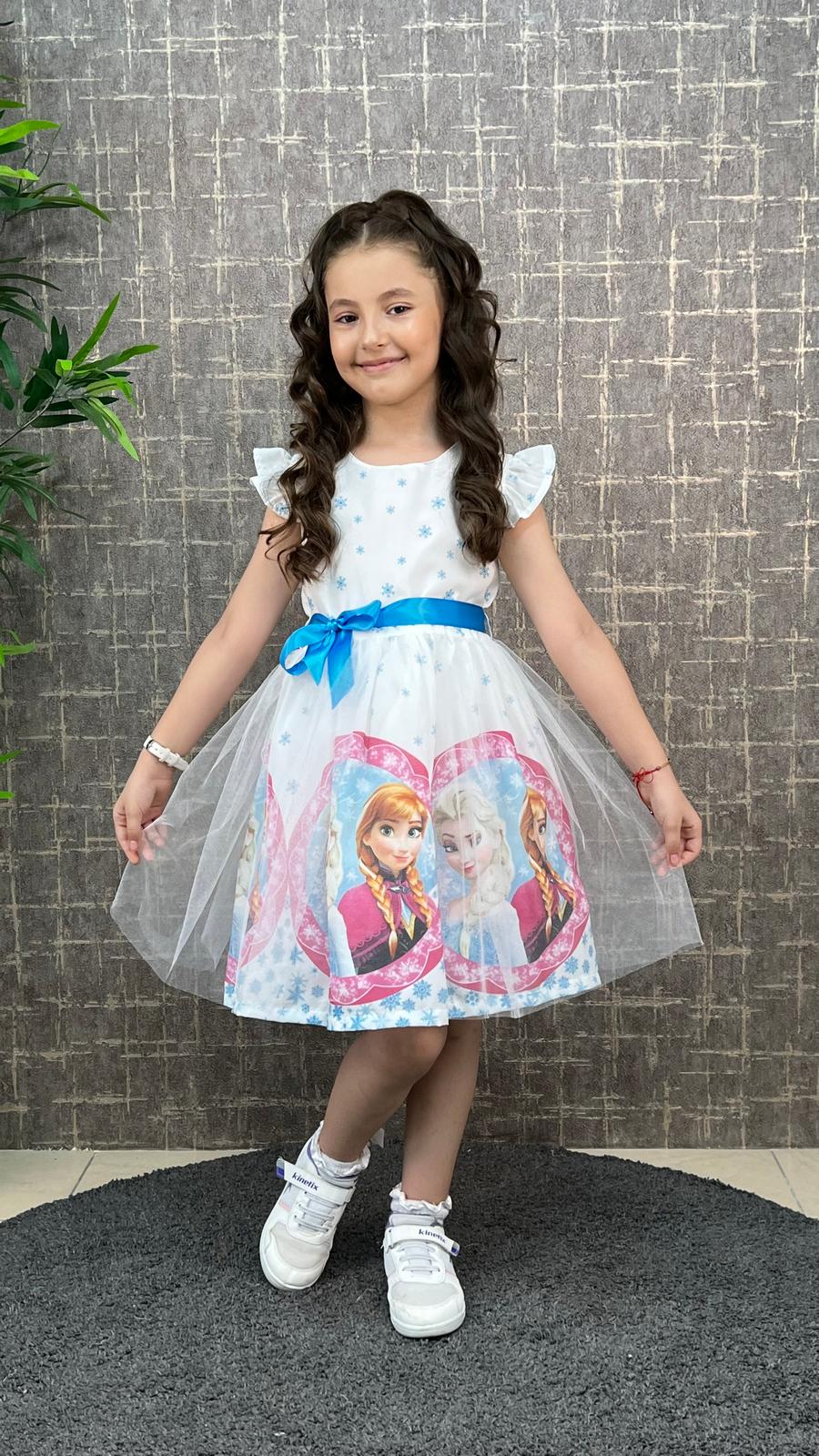 Frozen Themed Girl Dress / 6-7Y | 7-8Y | 8-9 | 9-10Y - Kids Fashion Turkey