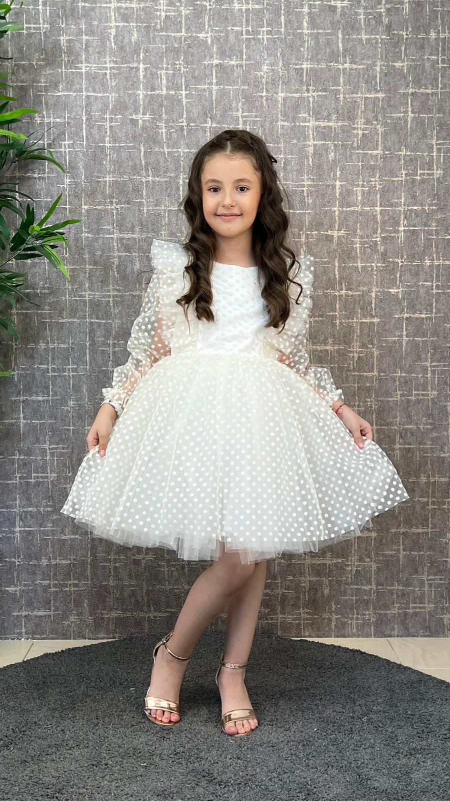 Polka Dot Fancy Dress / 6-7Y | 7-8Y | 8-9 | 9-10Y - Kids Fashion Turkey