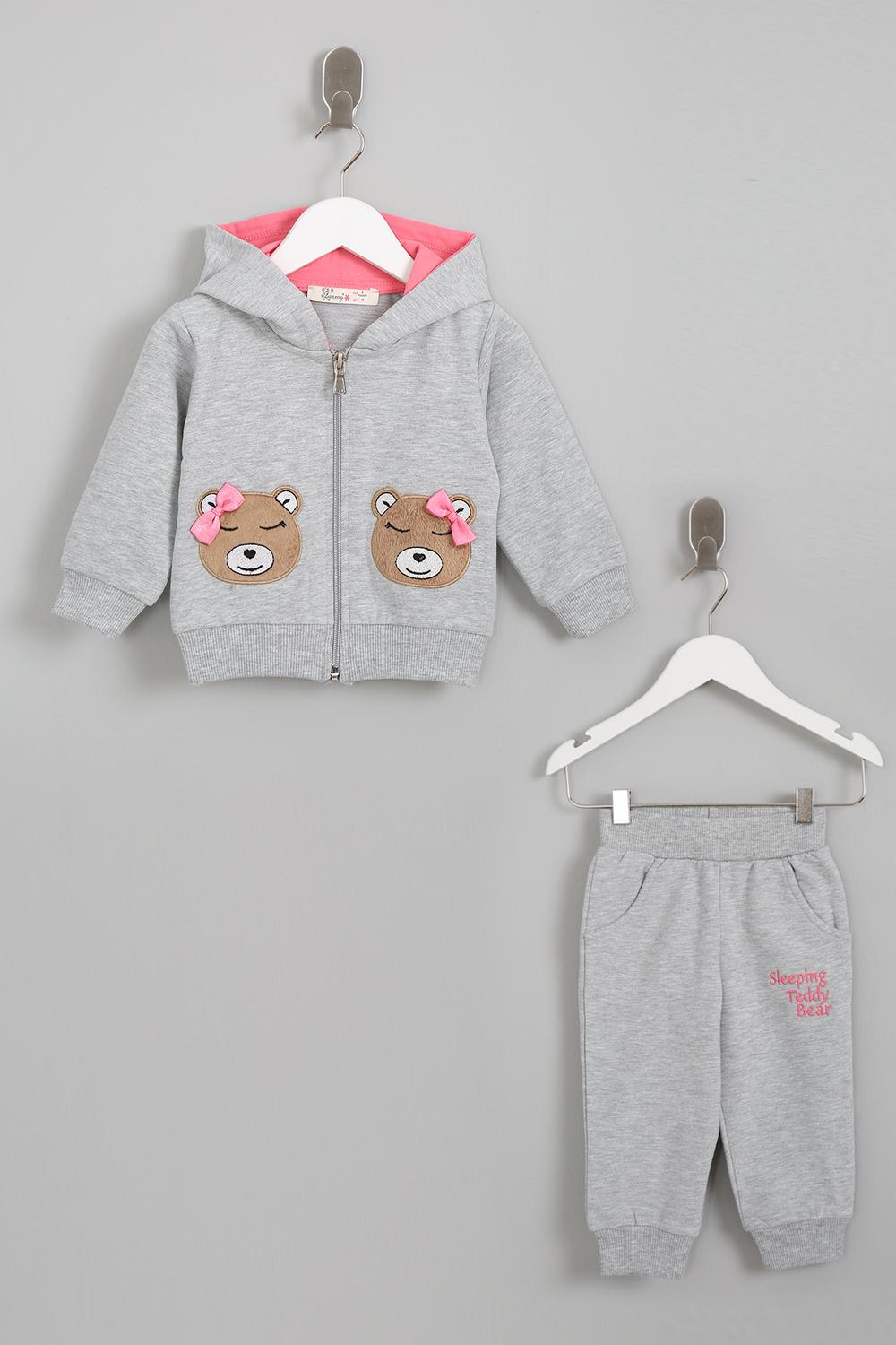 Girl And Baby Girl 2 Pieces Tracksuit Set ( Hoodie + Sweatpant ) / 9M | 12M | 18M | 2Y | 3Y - Kids Fashion Turkey