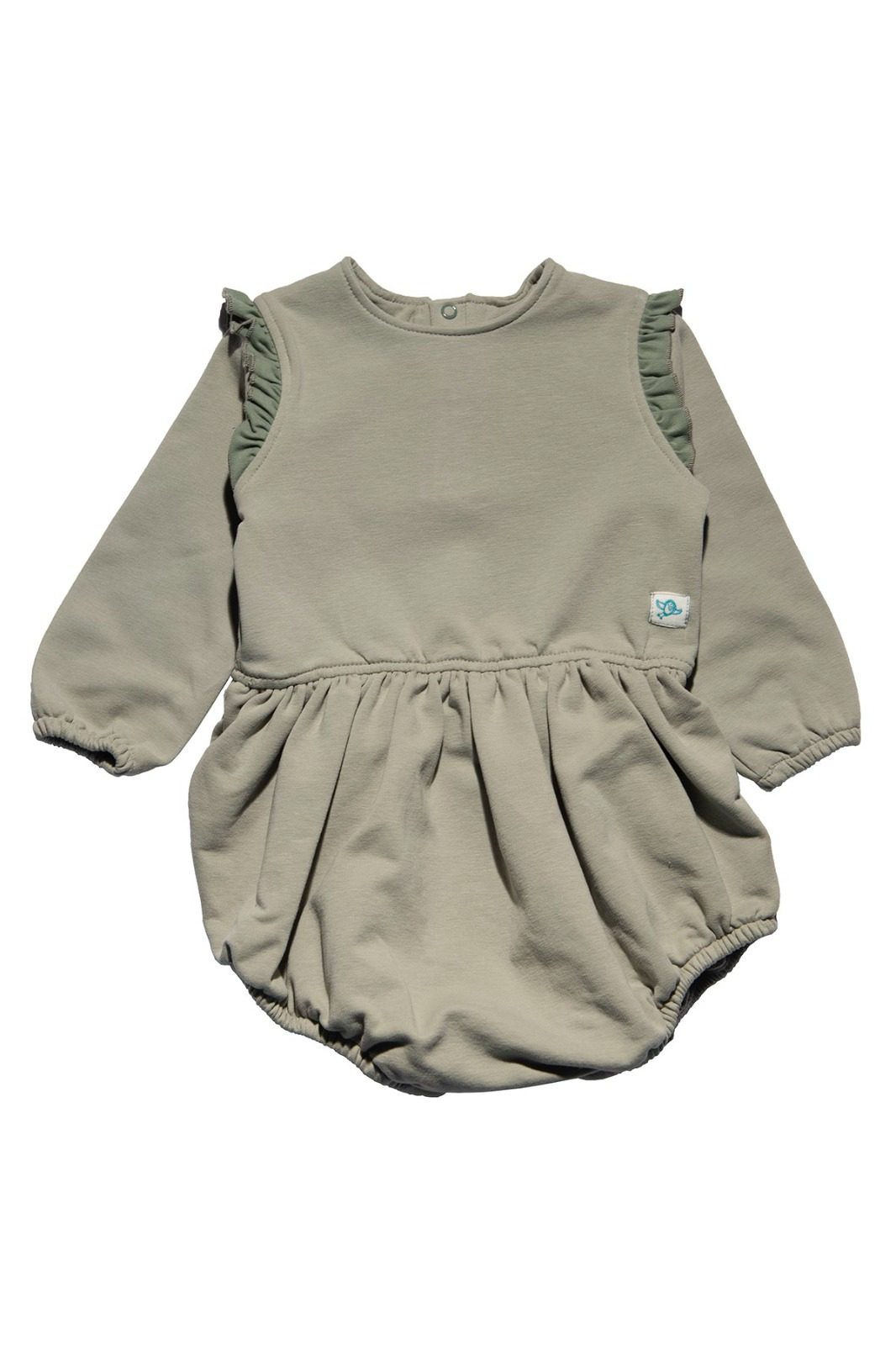 Light Green Color Frill Detailed Organic Baby Girl Rompers Dress / 3-6M | 6-12M | 1-2Y - Kids Fashion Turkey