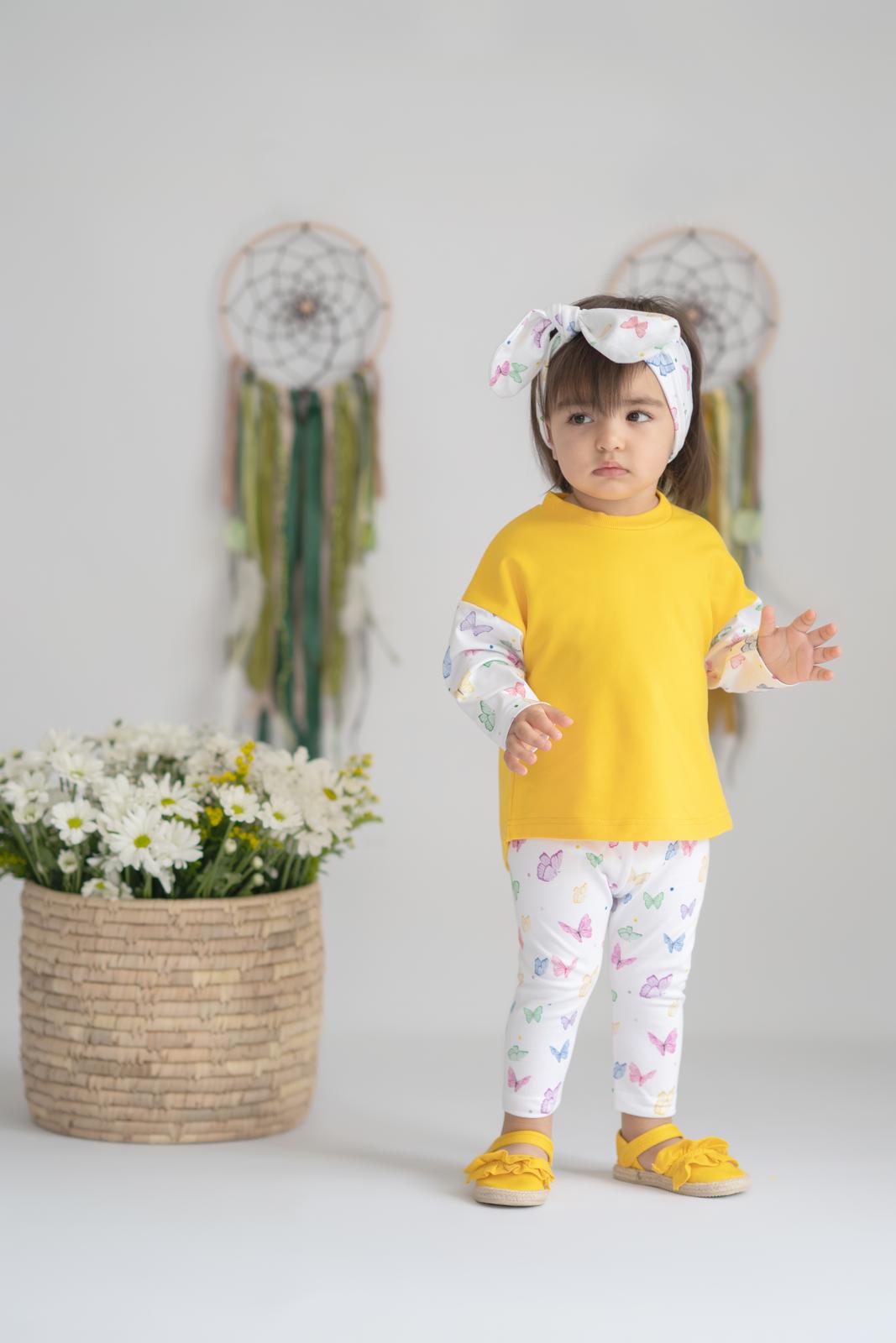 Butterfly Organic Baby Girl Sweatshirt / 3-6M | 6-12M | 1-2Y | 2-3Y - Kids Fashion Turkey