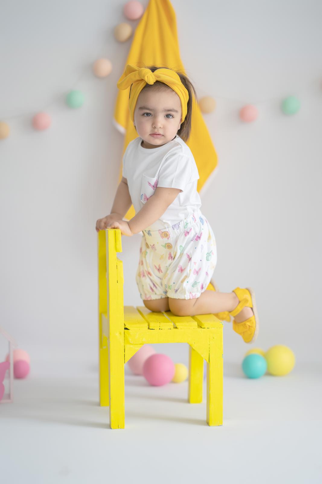 Butterfly Organic Baby Girl Bloomer / 3-6M | 6-12M | 1-2Y | 2-3Y - Kids Fashion Turkey