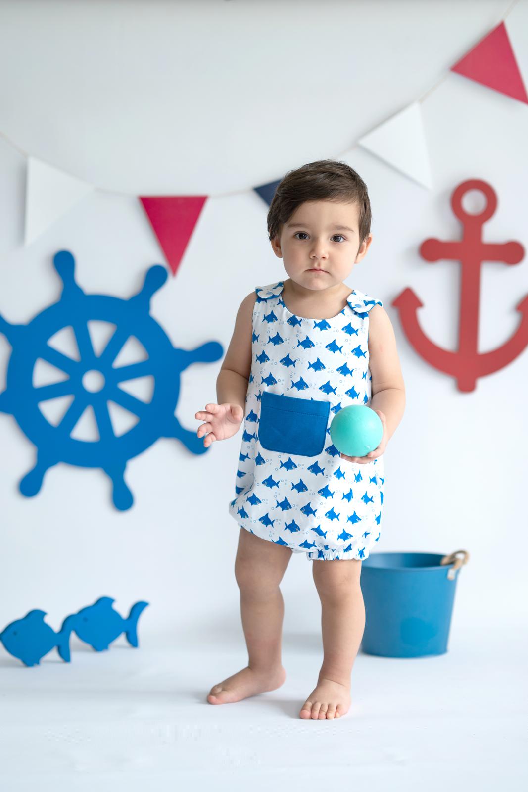 Shark Organic Baby Boy Short Rompers / 3-6M | 6-12M | 1-2Y - Kids Fashion Turkey