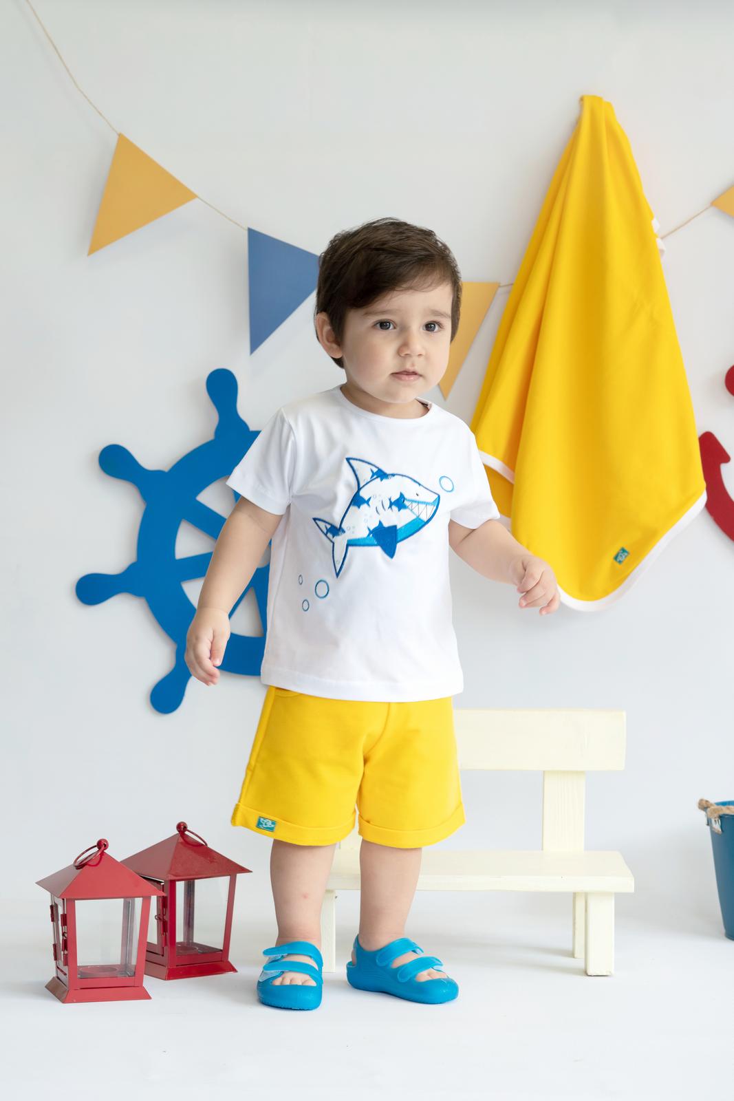 Shark Organic Baby Boy T-Shirt / 3-6M | 6-12M | 1-2Y - Kids Fashion Turkey