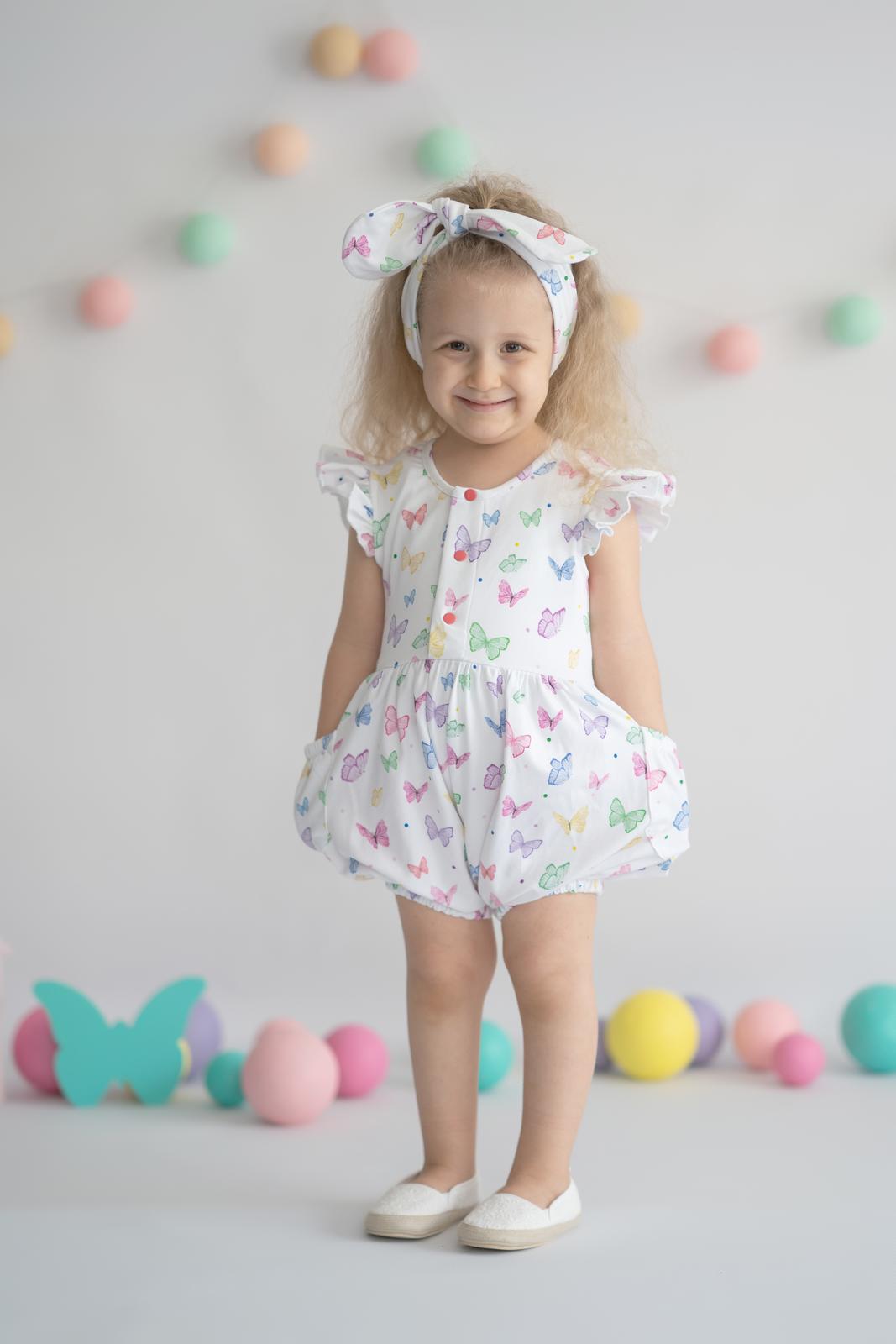 Butterfly Organic Baby Girl Rompers / 3-6M | 6-12M | 1-2Y - Kids Fashion Turkey