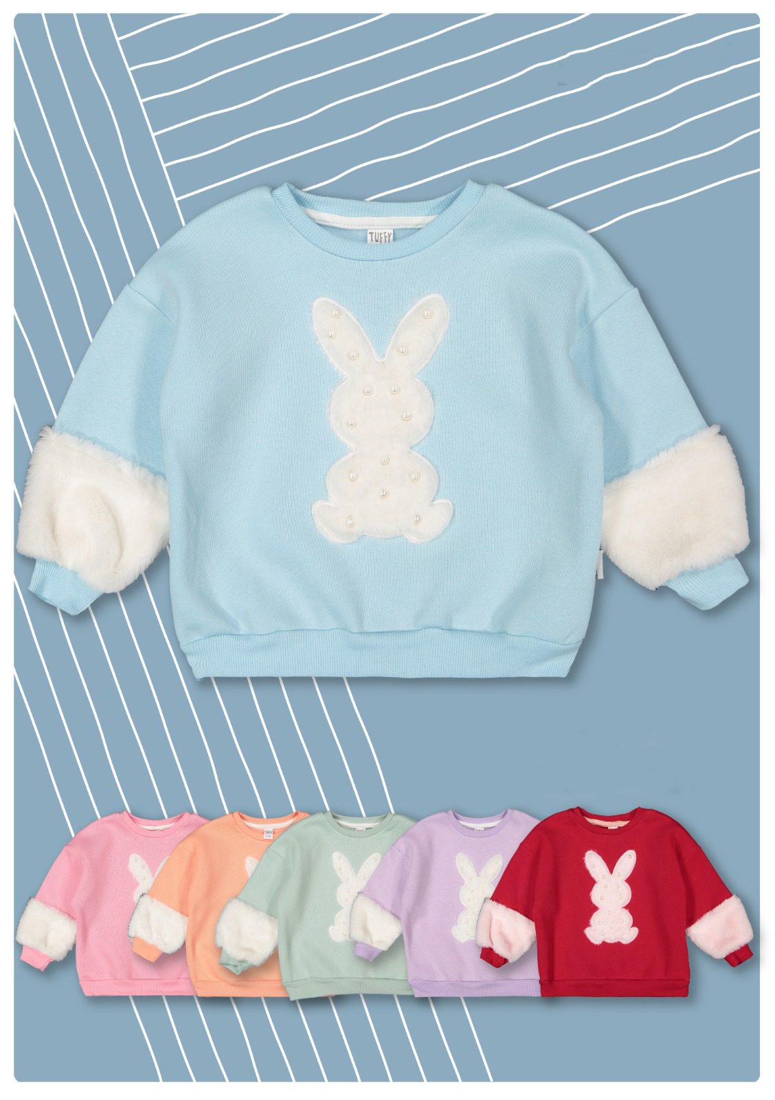 Fancy Rabbit Sweatshirt / 2-3 Y | 3-4 Y | 4-5 Y | 5-6 Y - Kids Fashion Turkey
