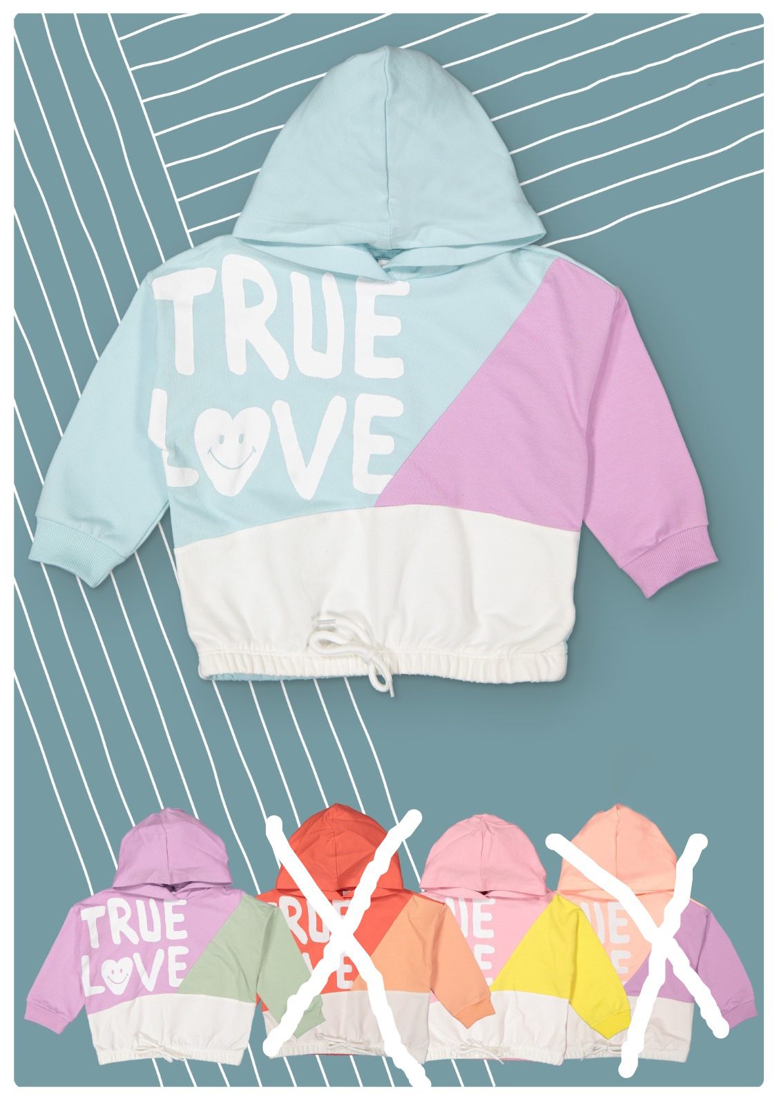 True Love Girls Hoodie Sweatshirt / 2-3 Y | 3-4 Y | 4-5 Y | 5-6 Y - Kids Fashion Turkey