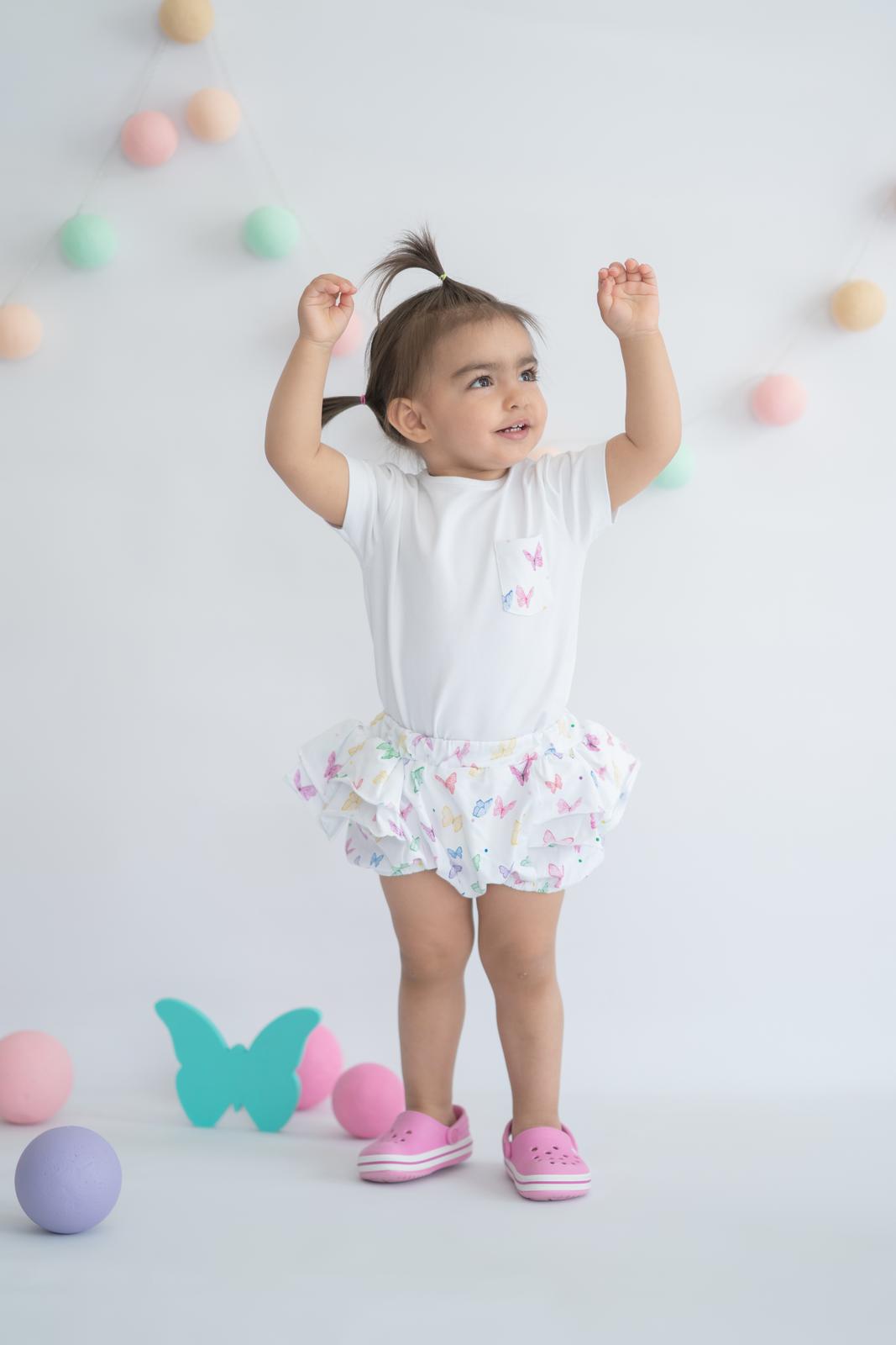 Butterfly Organic Baby Girl Bloomer Panty Short / 3-6M | 6-12M | 1-2Y - Kids Fashion Turkey