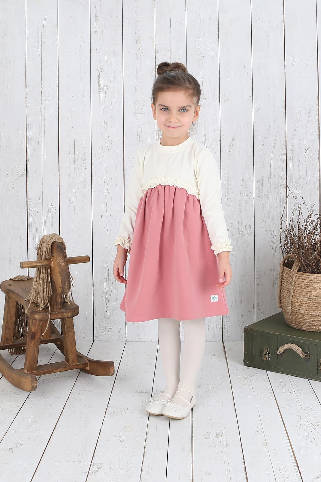 Ecru Organic Cotton Girl Dress / 6-12M | 1-2Y | 2-3Y | 3-4Y | 4-5Y - Kids Fashion Turkey