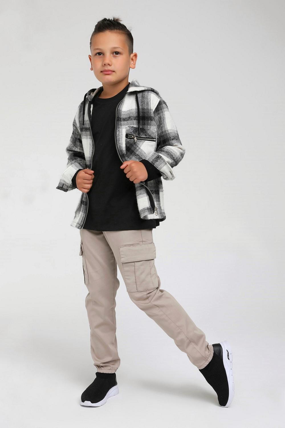 Boy Black- White Lumberjack Shirt / 4-5Y | 6-7Y | 8-9Y | 10-11Y | 12-13Y | 14Y - Kids Fashion Turkey