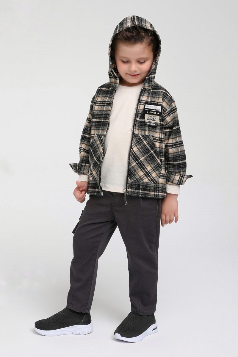 Boy Hooded Plaid Shirt / 12M | 2Y| 3Y | 4Y | 5Y | - Kids Fashion Turkey