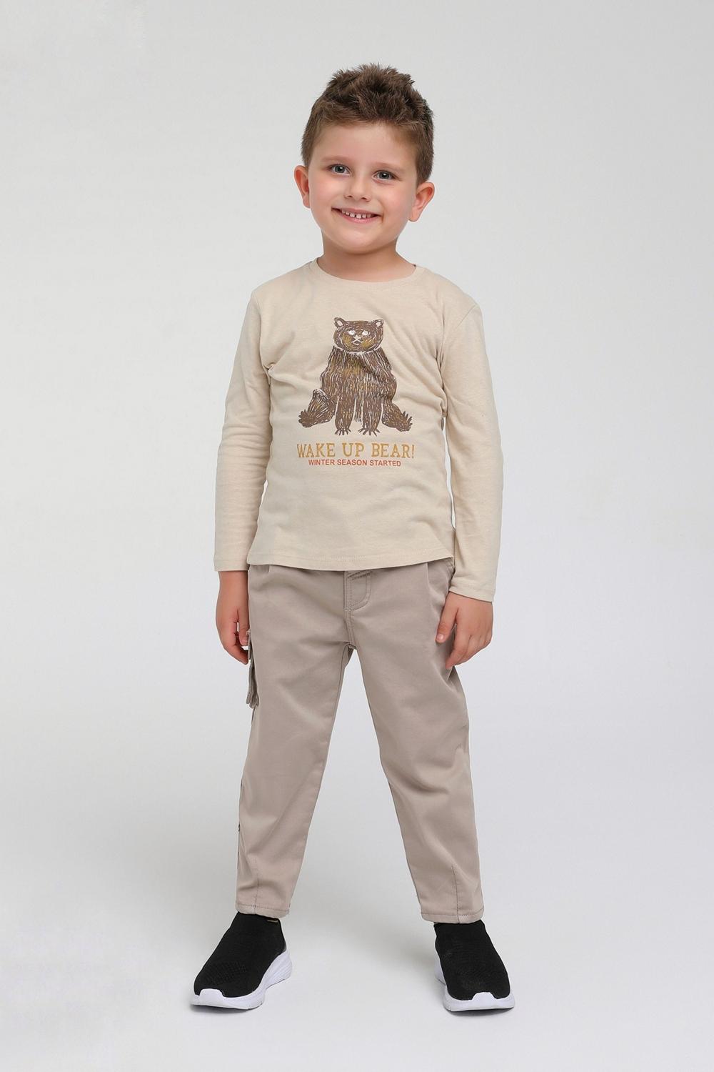 Boy Bear Print T-Shirt / 9-12M | 2Y | 3Y | 4Y | - Kids Fashion Turkey