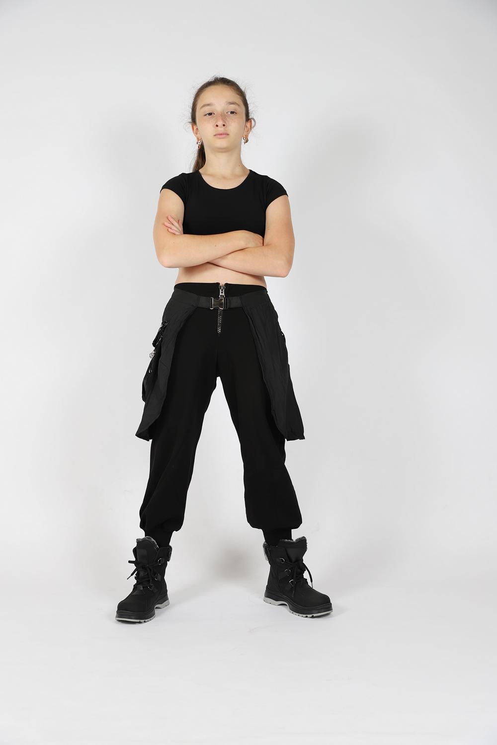 Girl Black Detailed Cargo Pant / 10Y | 11Y | 12Y | 13Y | 14Y - Kids Fashion Turkey
