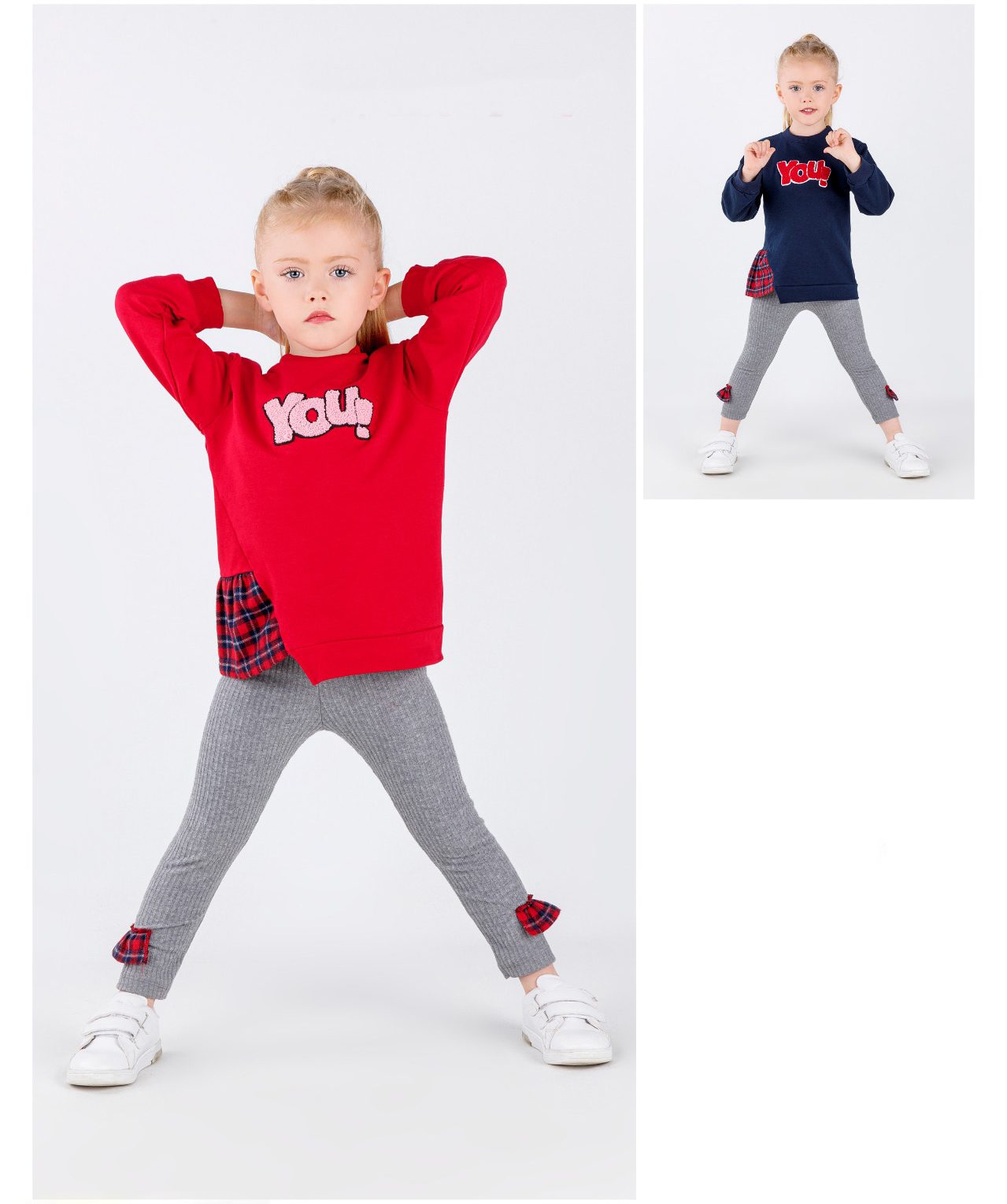 Plaid Sweatshirt &Amp; Tights Set / 2-3 Y | 3-4 Y | 4-5 Y | 5-6 Y - Kids Fashion Turkey