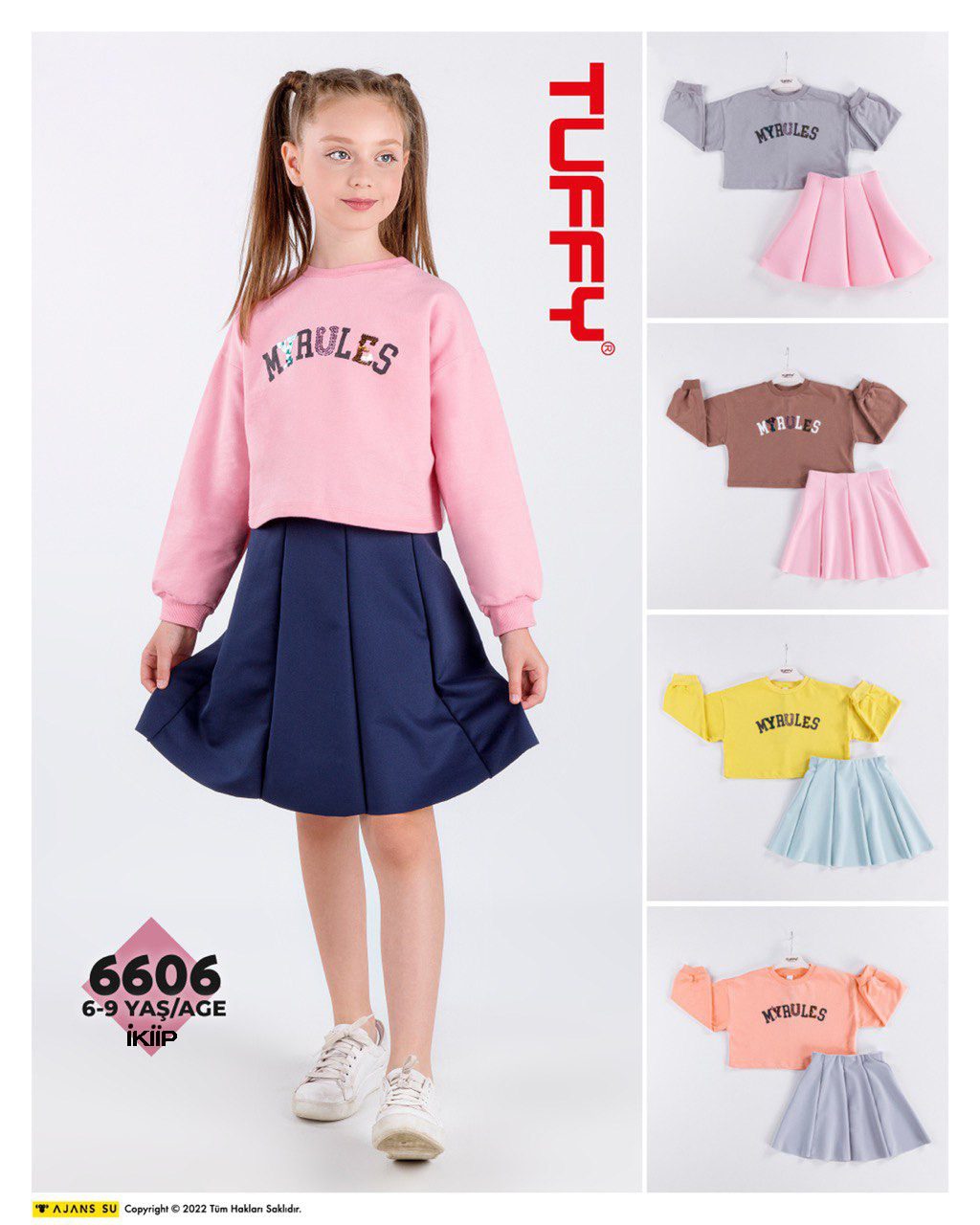 Sweatshirt &Amp; Skirt Set / 6-7 Y | 7-8 Y | 8-9 Y | 9-10 Y - Kids Fashion Turkey