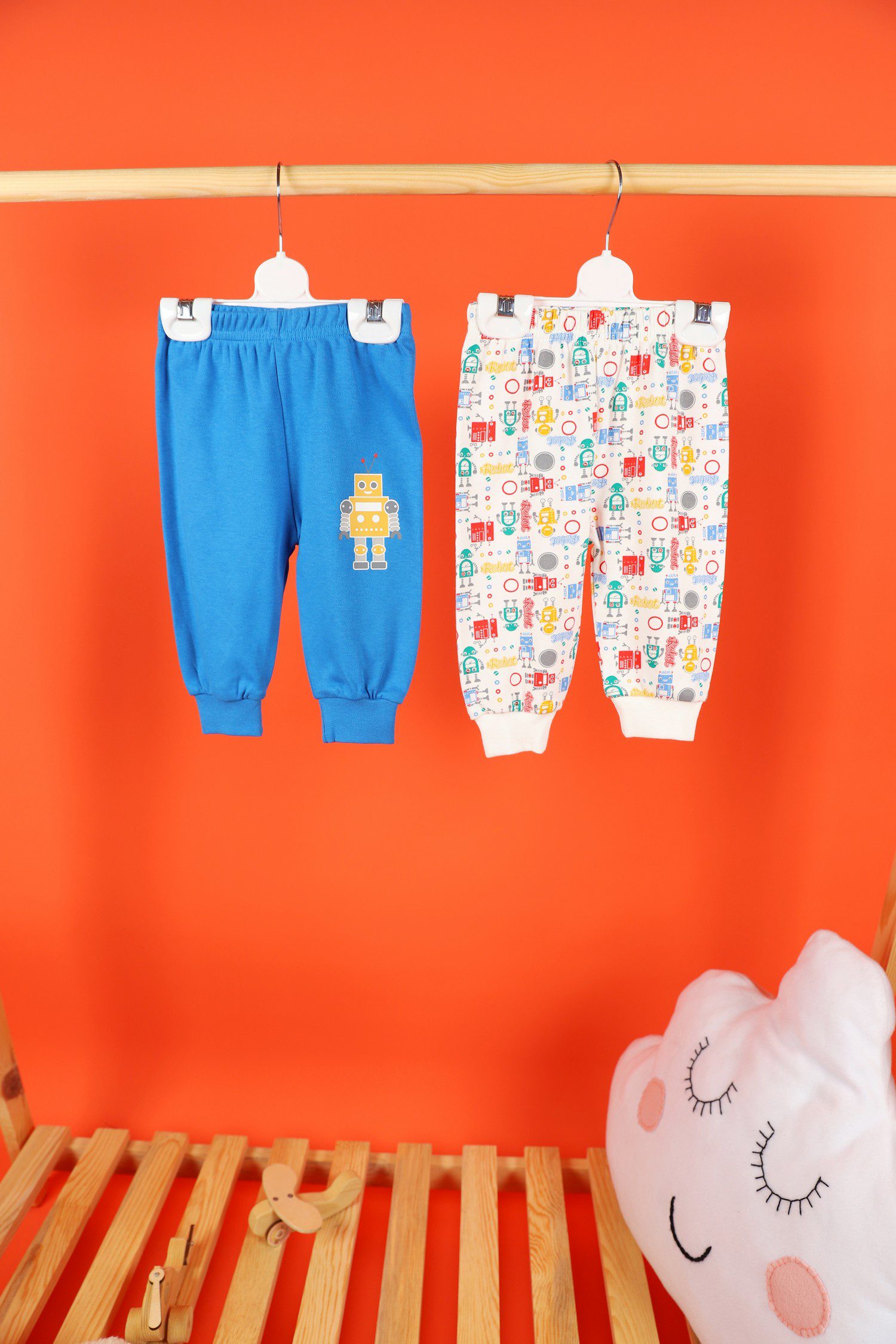 Baby Boy 2 Pcs Set Robot Pants Without Booties / 9-12M | 12-18M | 18-24M - Kids Fashion Turkey