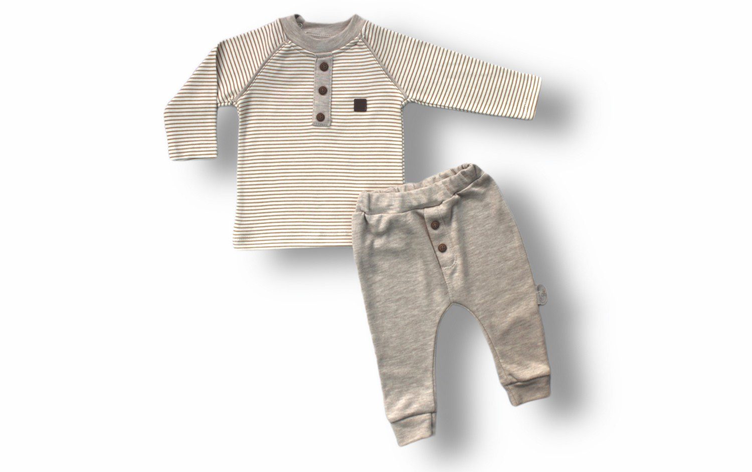 Baby Boy 2 Pieces Striped Tracksuit Set (Body - Sweatpant) / 3-6M | 6-9M | 9-12M - Kids Fashion Turkey