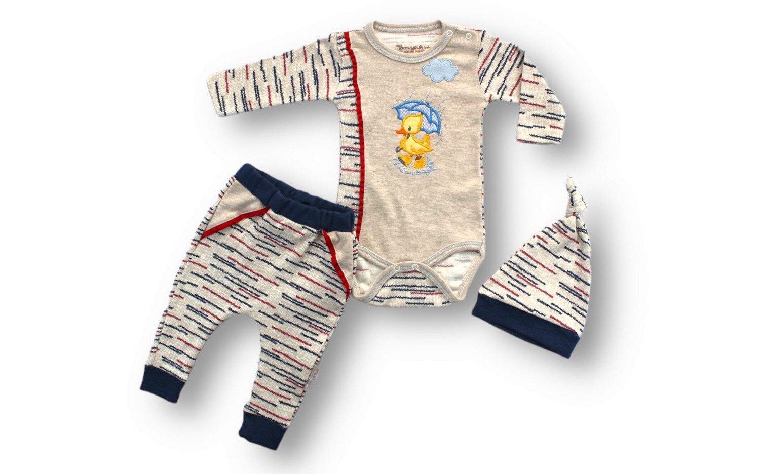 New Born And Baby Boy 3 Pieces Bodysuit Set / 0-3M | 3-6M | 6-9M - Kids Fashion Turkey