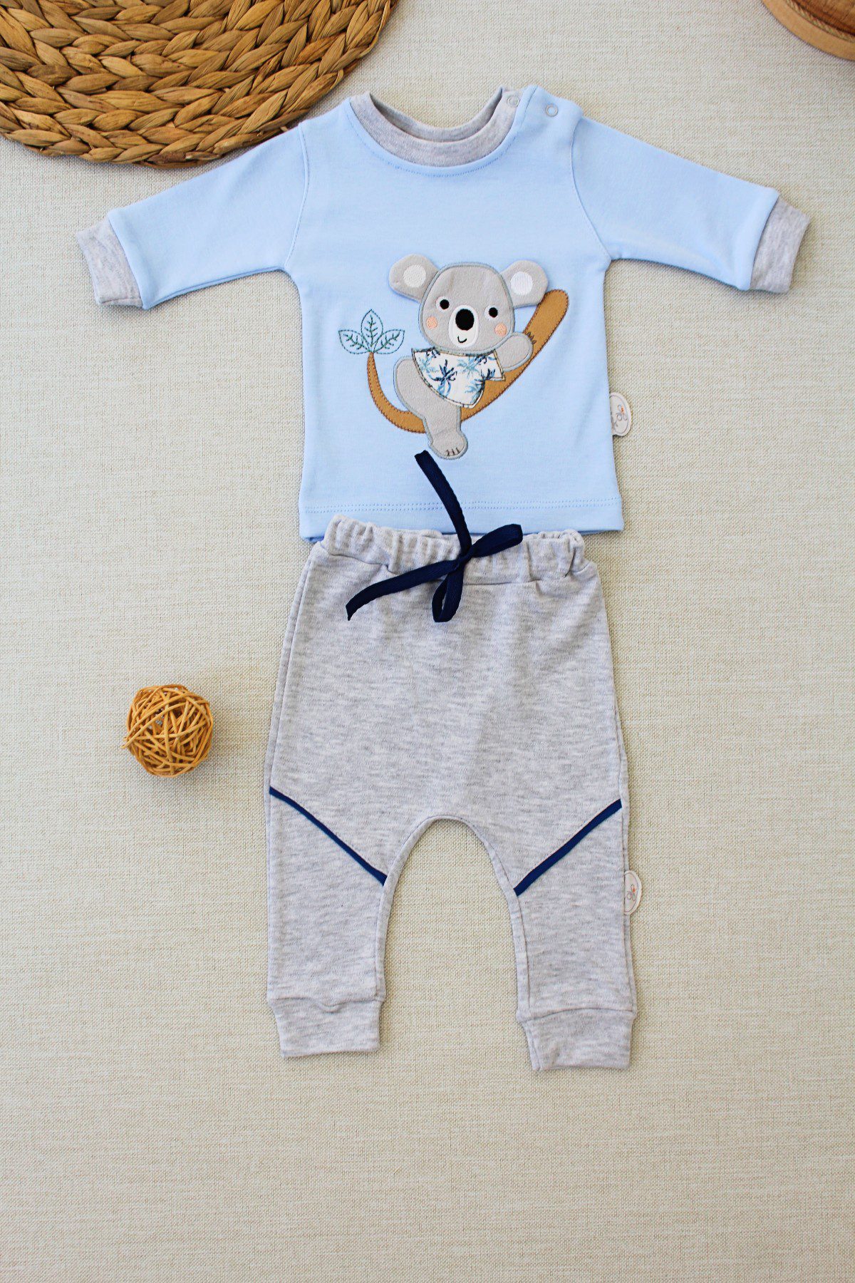 Baby Boy 2 Pieces Tracksuit Set (T-Shirt - Sweatpant) / 3-6M | 6-9M | 9-12M | 12-18M - Kids Fashion Turkey
