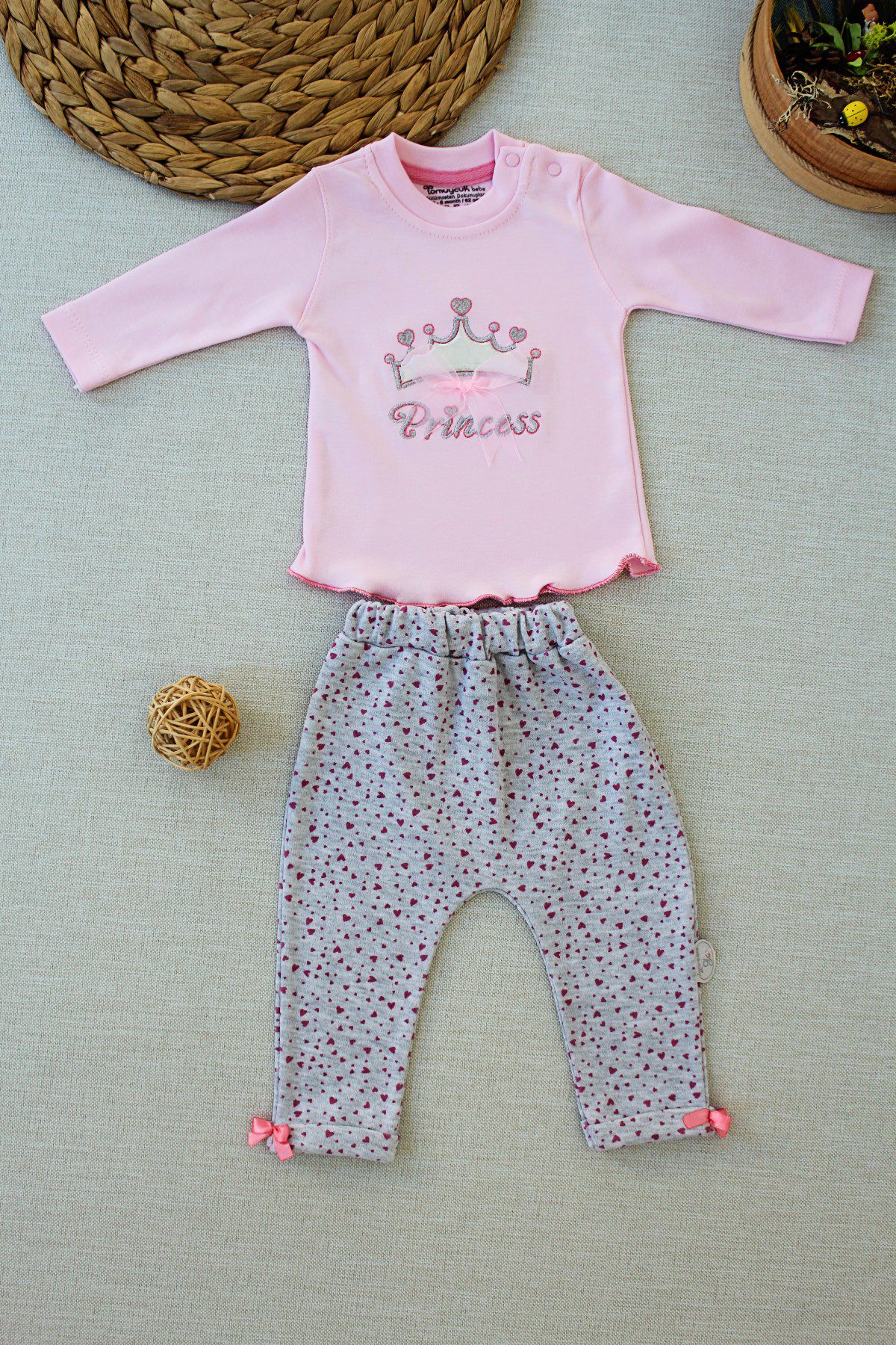 Baby Girl 2 Pieces Pyjamas Set / 3-6M | 6-9M | 9-12M - Kids Fashion Turkey