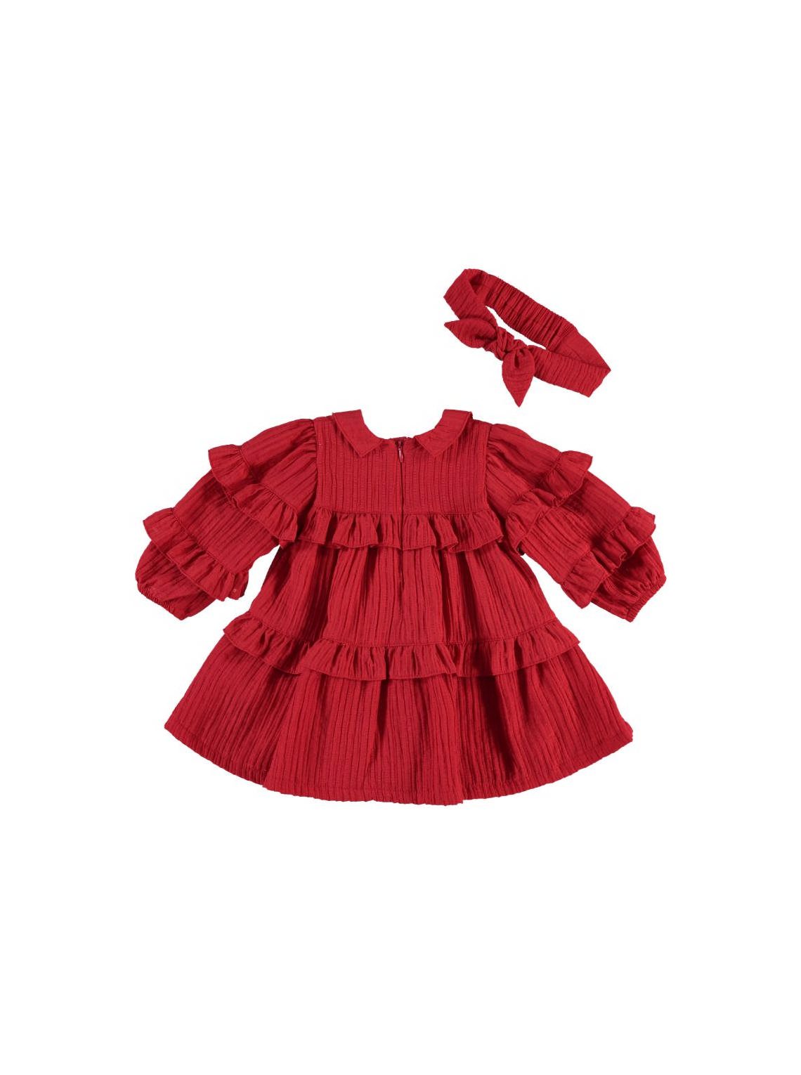 Exclusive Brand - Baby Girl 2 Pieces Frilly Set ( Dress + Bandana ) / 9M | 12M | 18M | 24M - Kids Fashion Turkey