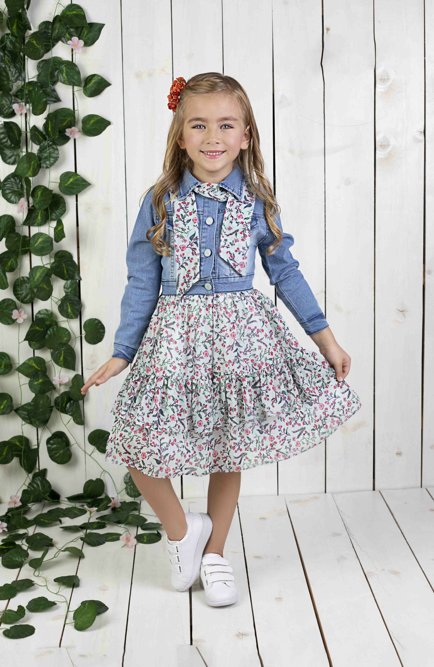 Girl Fancy Dress And Jacket Set (Dress + Jacket + Foulard) / 4Y | 5Y | 6Y | 7Y - Kids Fashion Turkey