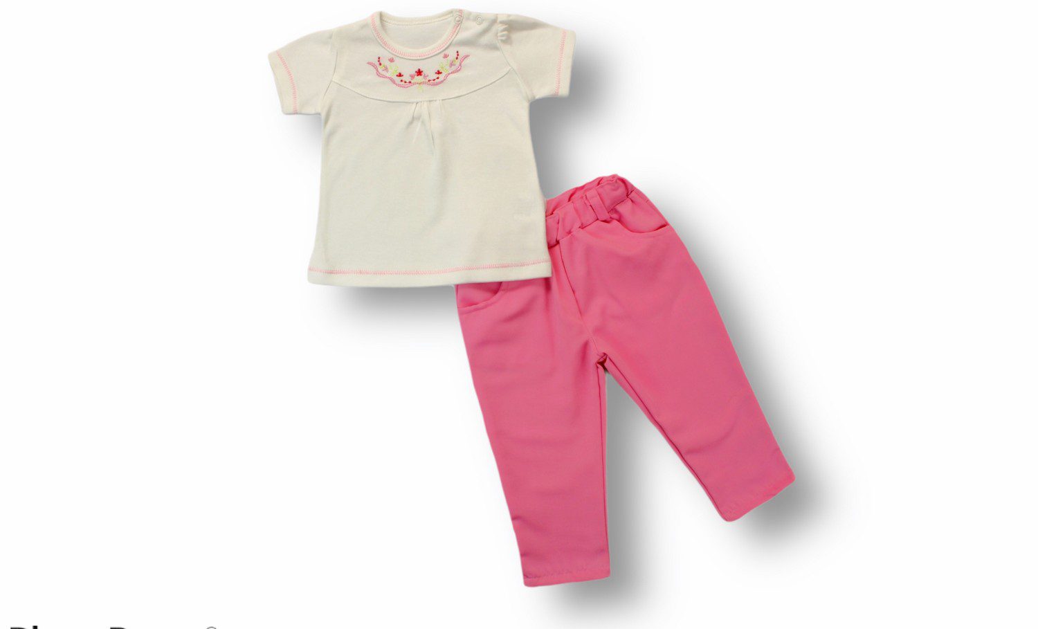 Baby Girl Neon Pink Set 2 Pieces (T-Shirt + Pant) / 3-6M | 6-9M | 9-12M | 12-18M - Kids Fashion Turkey
