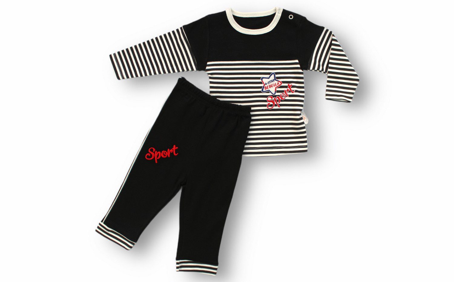 Baby Boy Bebella Sport Set 2 Pieces (Body - Sweatpant) / 6-9M | 9-12M - Kids Fashion Turkey