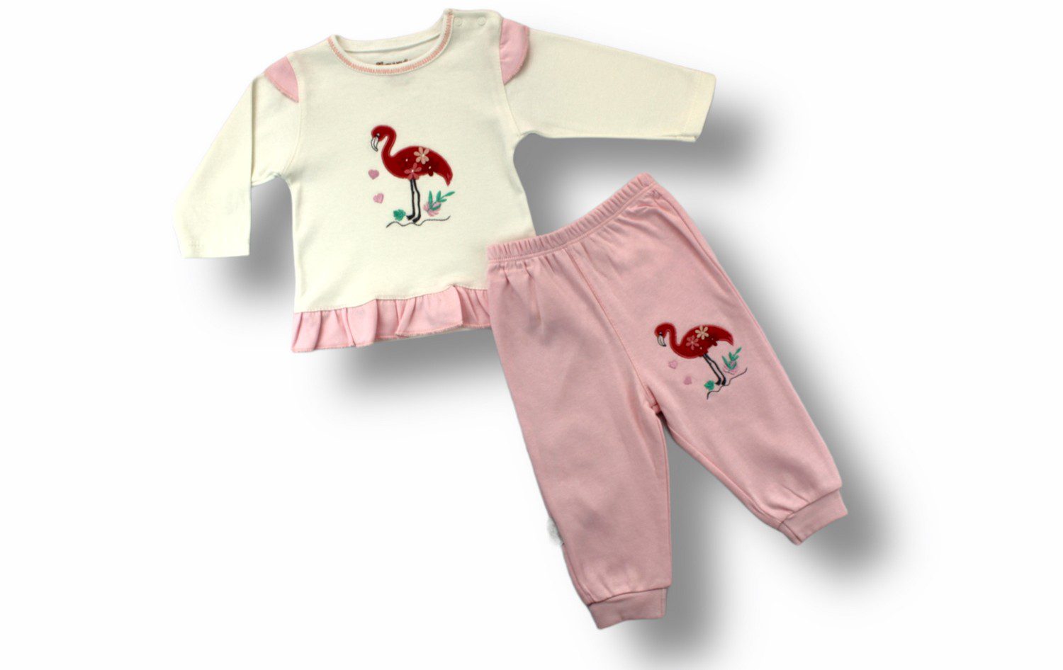 Baby Girl Flamingo Set 2 Pieces (Body + Pant) / 3M | 6M | 9M - Kids Fashion Turkey