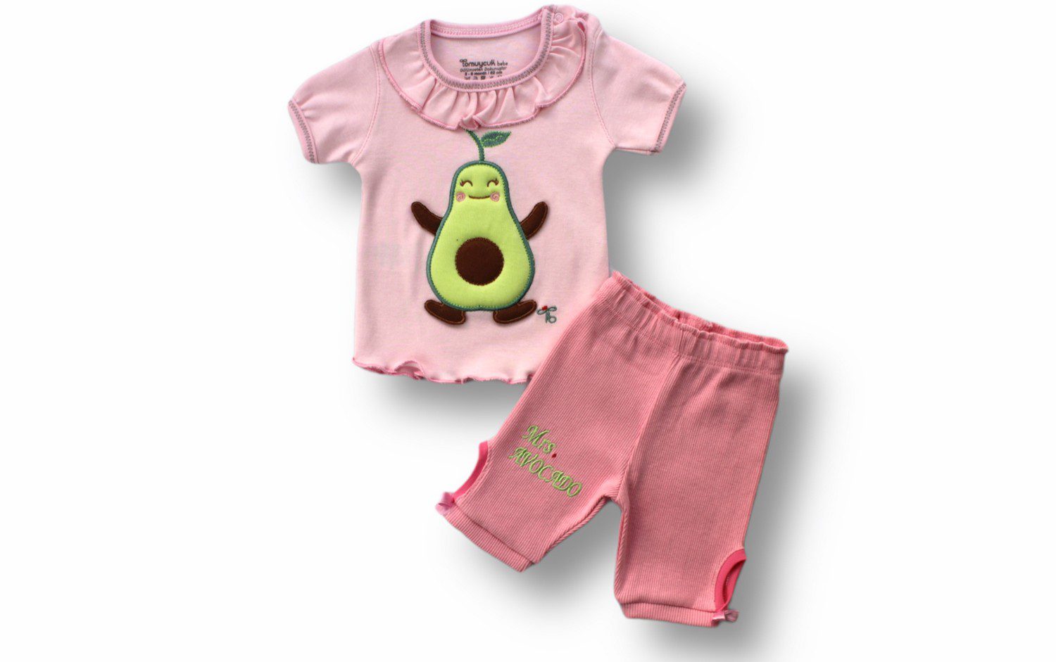 Baby Girl Pink Mrs Avocado Set 2Pcs 3M | 6M | 9M - Kids Fashion Turkey
