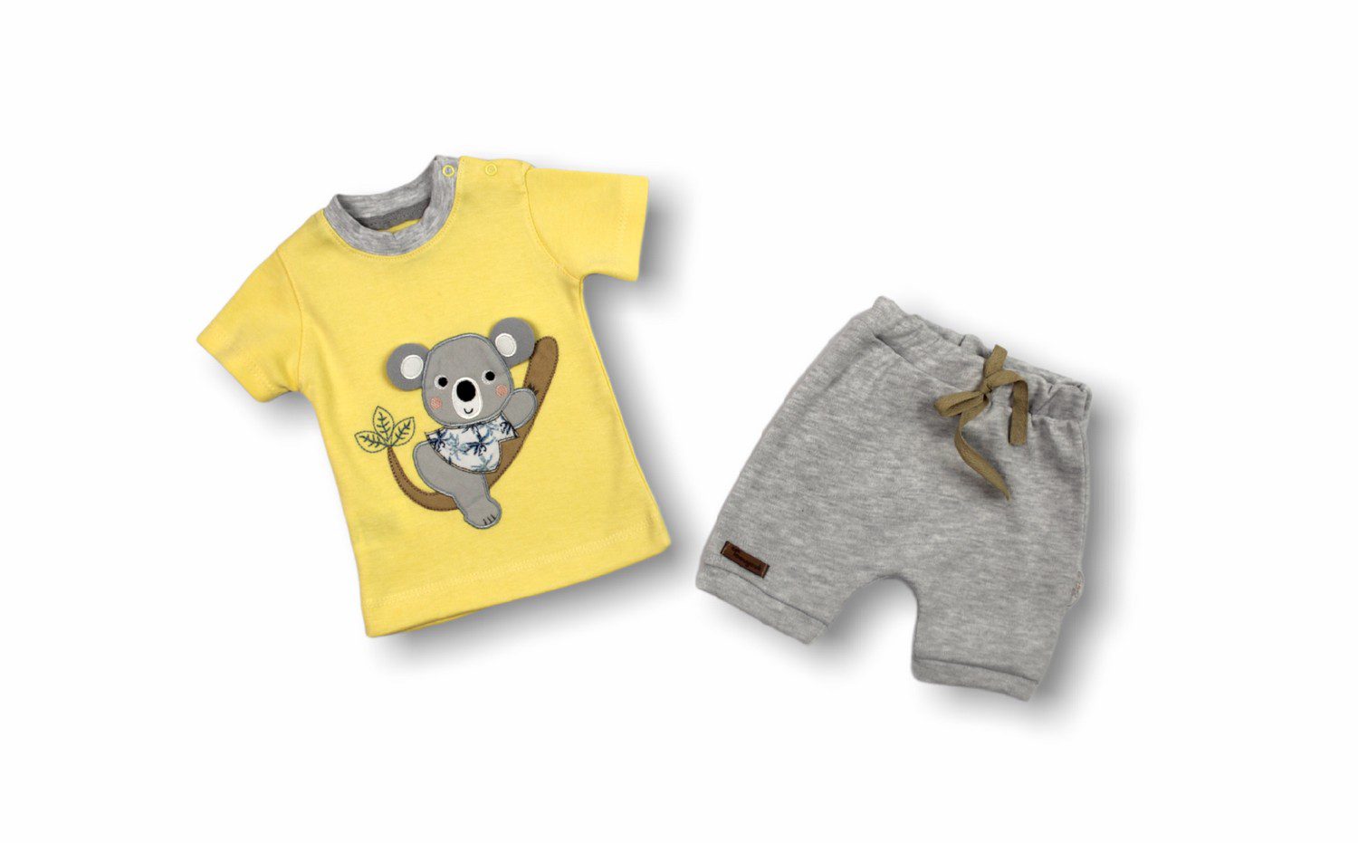 Unisex Yellow Baby Koala Set 2Pcs 3M | 6M | 9M - Kids Fashion Turkey