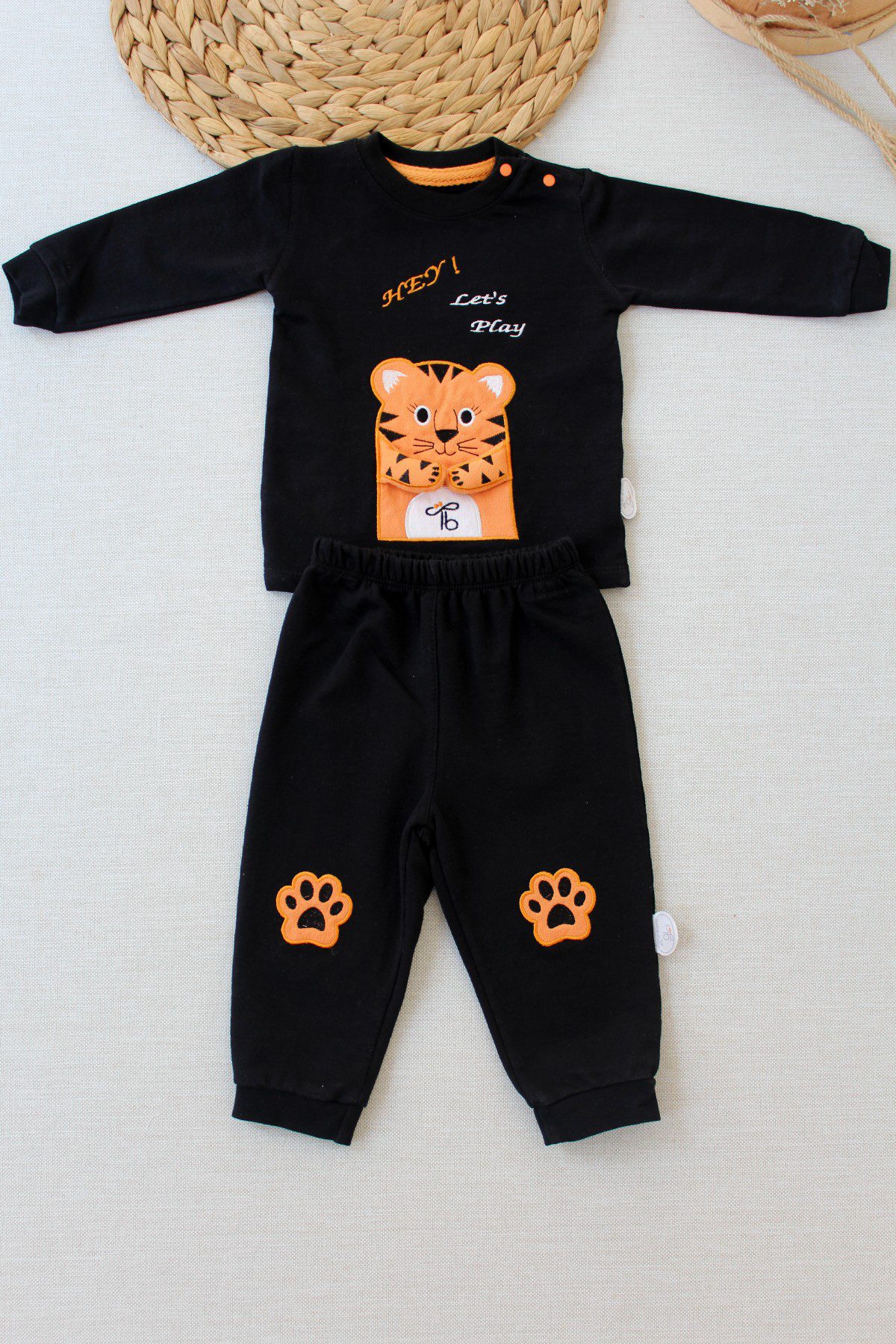 Baby Girl Set With Tiger And Paw Details 6M | 9M | 12M - Kids Fashion Turkey