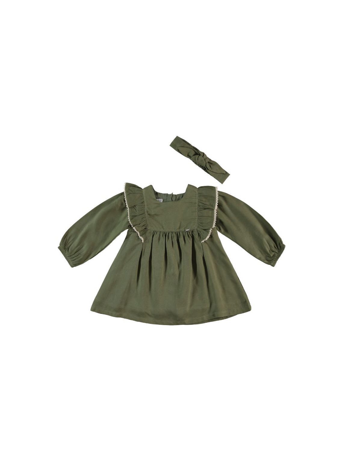 Exclusive Brand - Baby Girl 2 Pieces Dress Set ( Dress + Bandana ) 9M | 12M | 18M | 24M - Kids Fashion Turkey