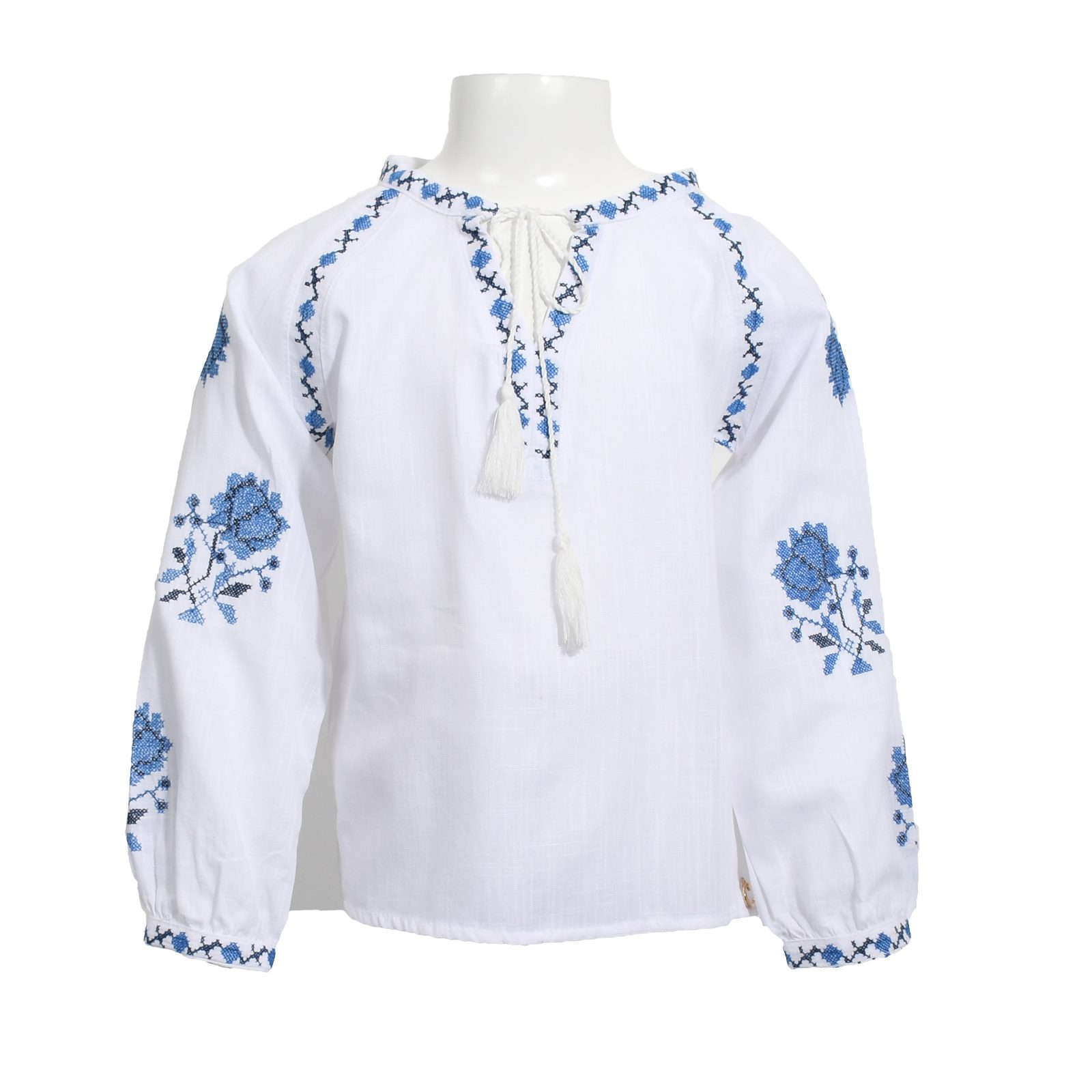 Girl Long Sleeve Blouse With V Collar And Embroidered / 6Y | 7Y | 8Y | 9Y - Kids Fashion Turkey