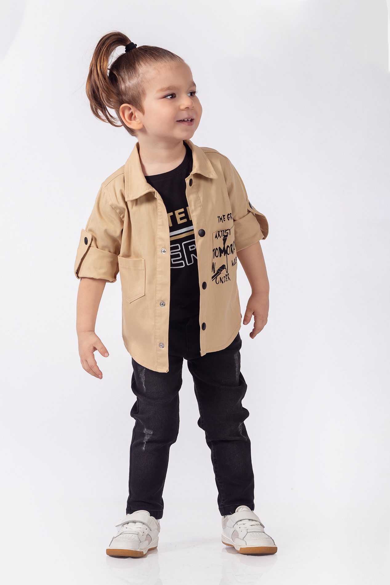 Boy 3 Pieces Gabardine Suit Set (Shirt + T-Shirt + Jean) / 2-5Y Or 6-9Y - Kids Fashion Turkey