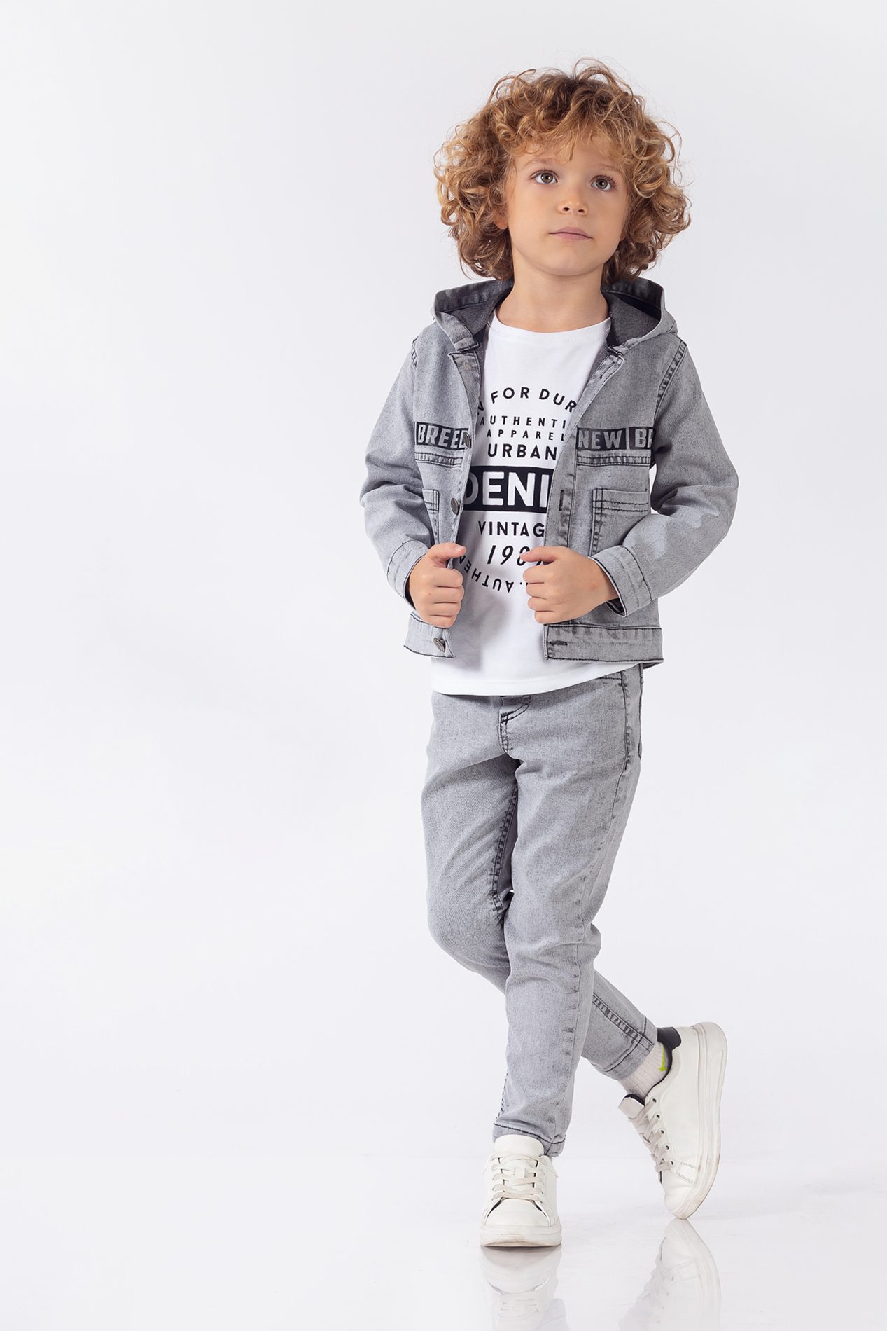 Boy 3 Pieces Denim Suit Set (Jacket + T-Shirt + Jean) / 2-5Y Or 6-9Y - Kids Fashion Turkey