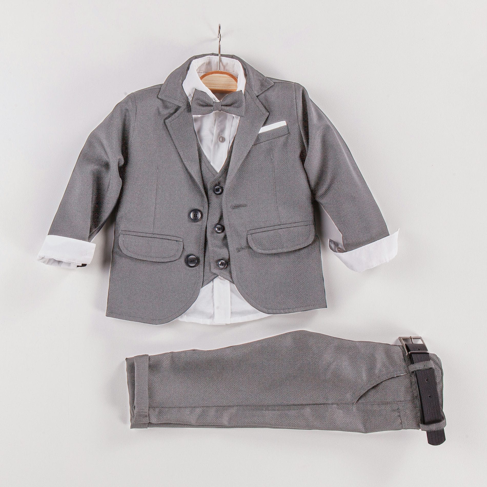 Boy Suit Set (4 Pieces Set) - (Jacket - Vest - Shirt - Pant Set) / 6-9M | 9-12M | 12-18M | 18-24M - Kids Fashion Turkey