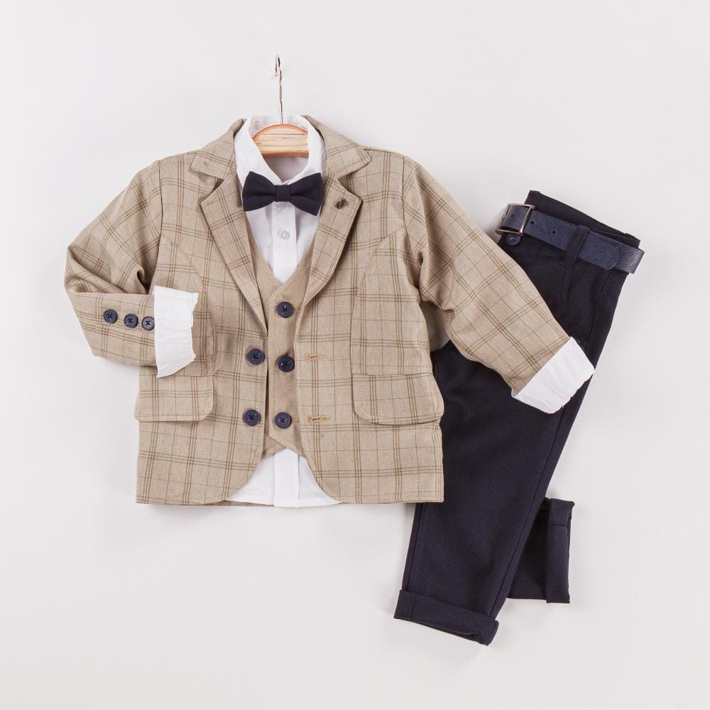 Boy Suit Set (4 Pieces Set) - (Jacket - Vest - Shirt - Pant Set) / 6-7 Y | 7-8 Y | 8-9 Y | 9-10 Y - Kids Fashion Turkey