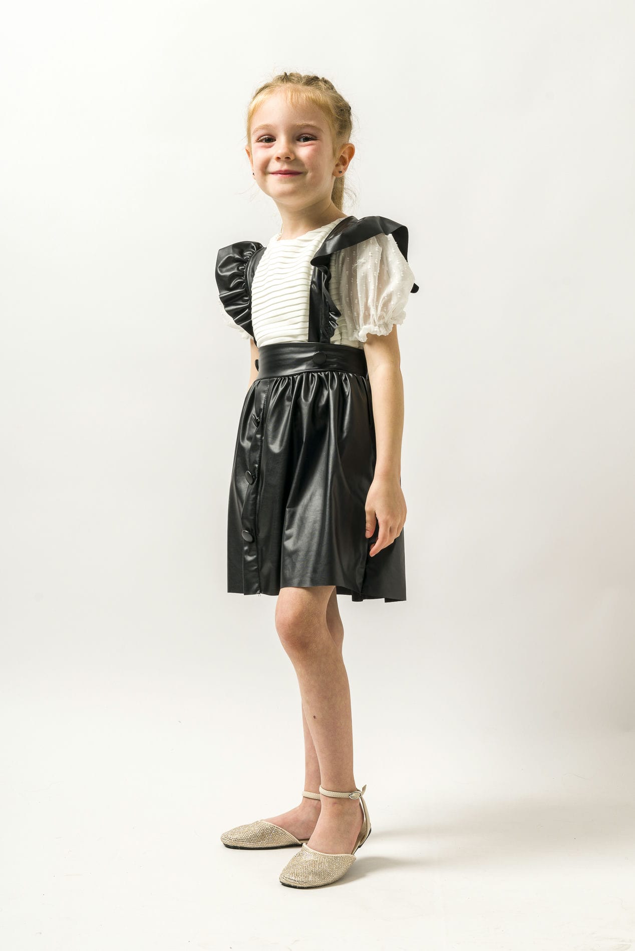 Girl Leather Salopet / 2-5Y Or 6-9Y - Kids Fashion Turkey