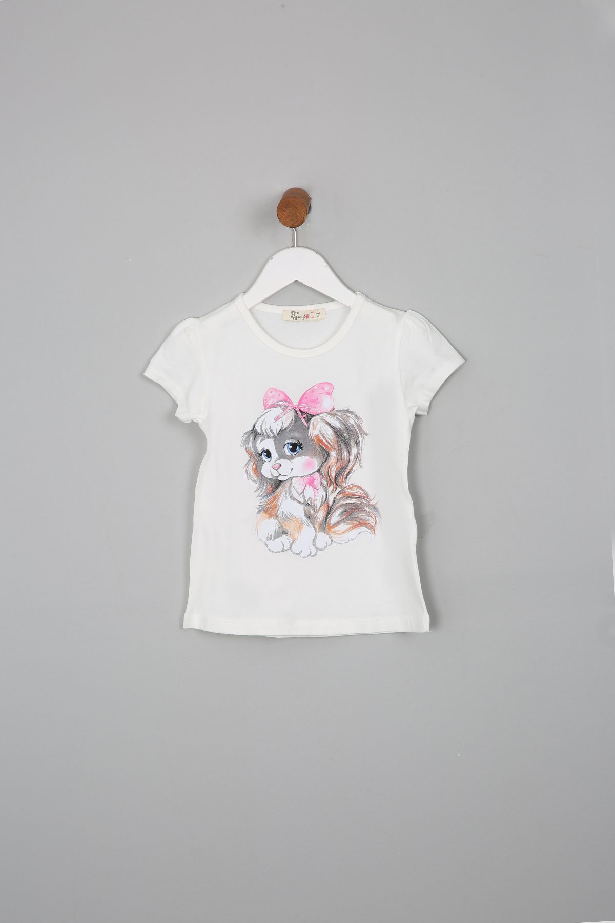 Girl Puppy Printed T-Shirt / 2-3 Y | 3-4 Y | 4-5 Y | 5-6 Y - Kids Fashion Turkey