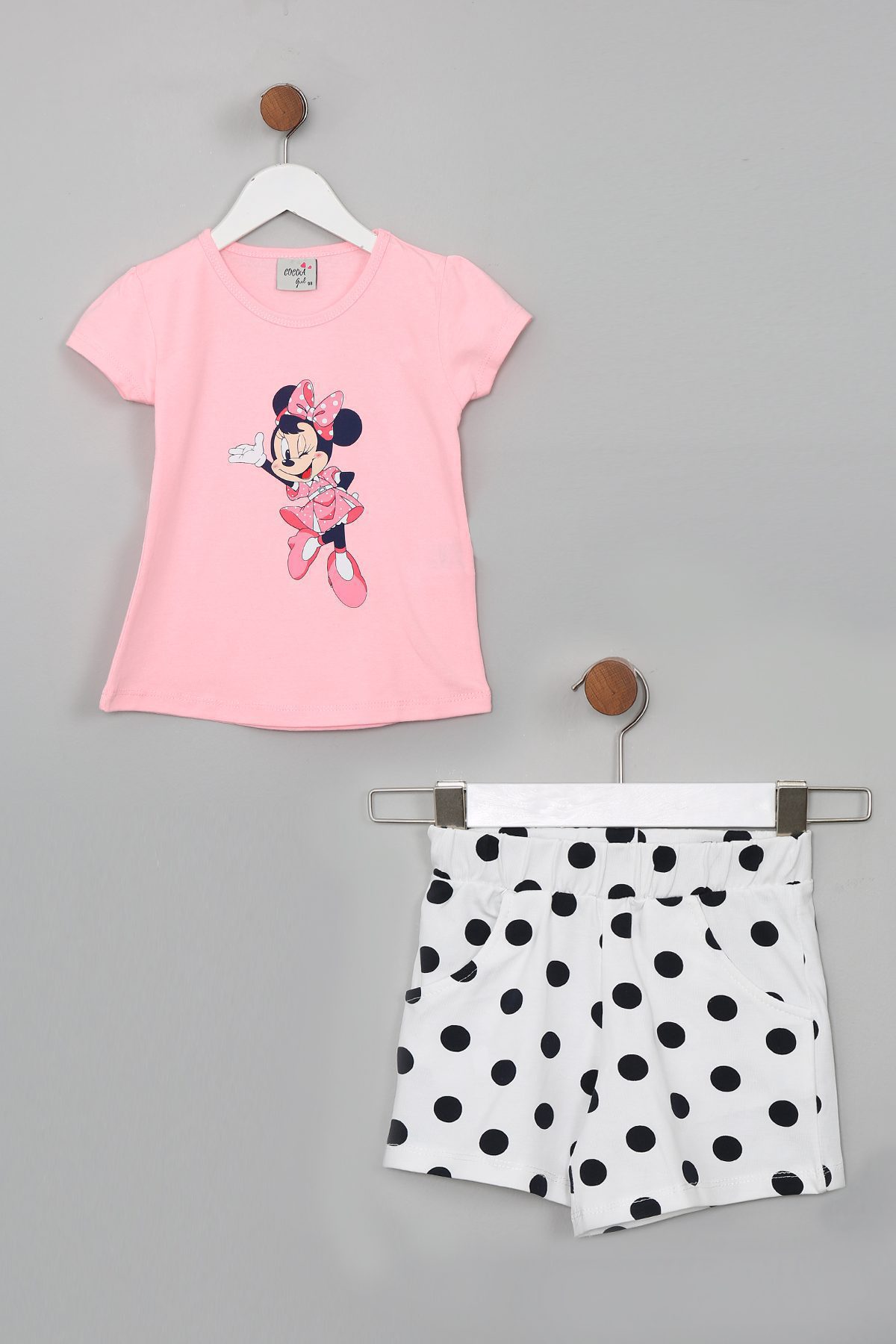 Girl Minnie Printed 2 Pieces Set (T-Shirt - Shorts) / 3Y | 4Y | 5Y | 6Y | 7Y - Kids Fashion Turkey