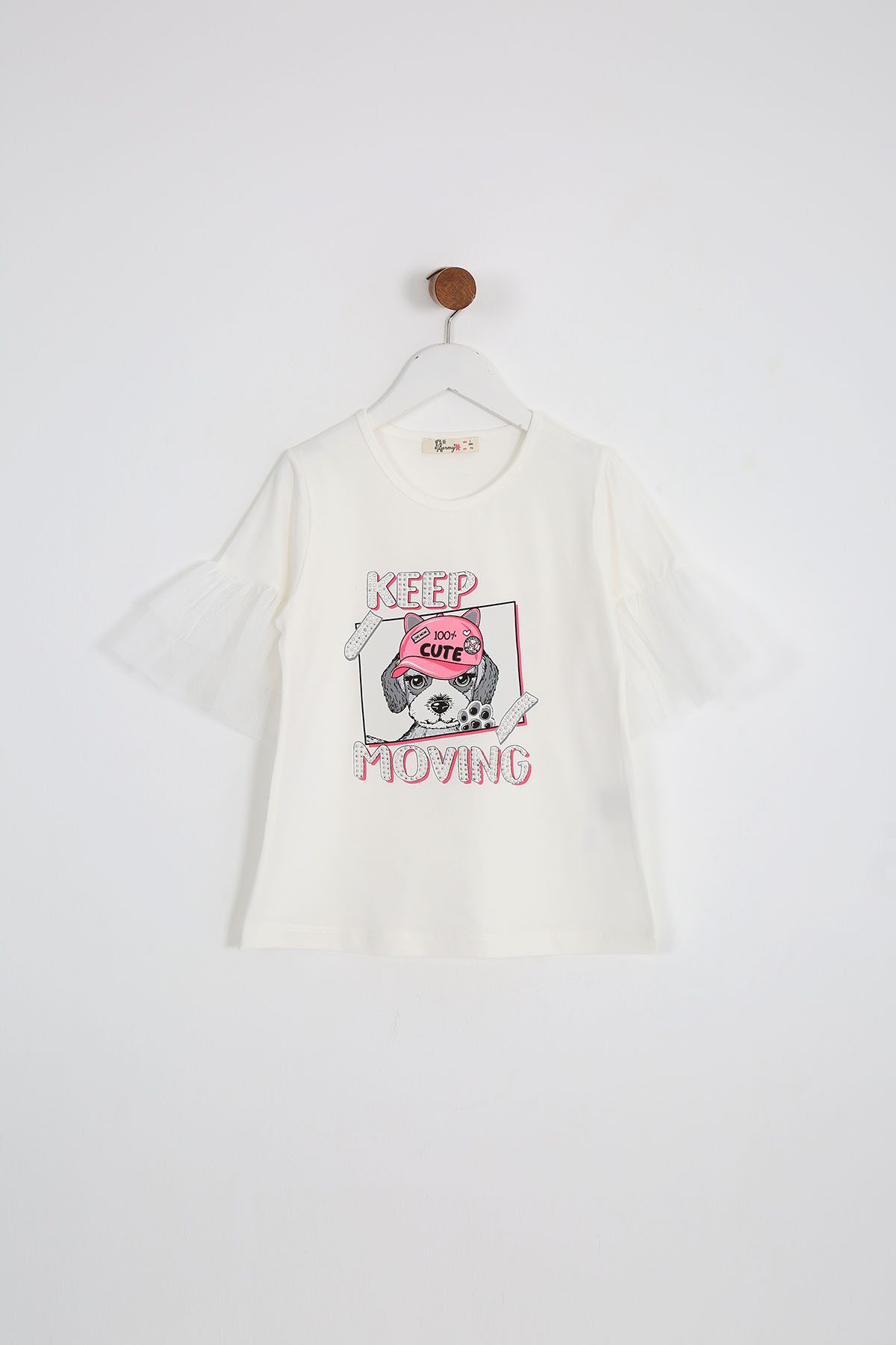 Girl Tulle Sleeves T-Shirt / 6Y | 7Y | 8Y | 9Y | 10Y - Kids Fashion Turkey