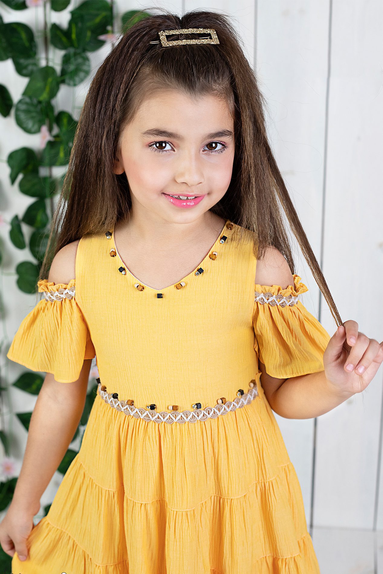 Girl Bead Detailed Dress / 4-5 Y | 5-6 Y | 6-7 Y - Kids Fashion Turkey