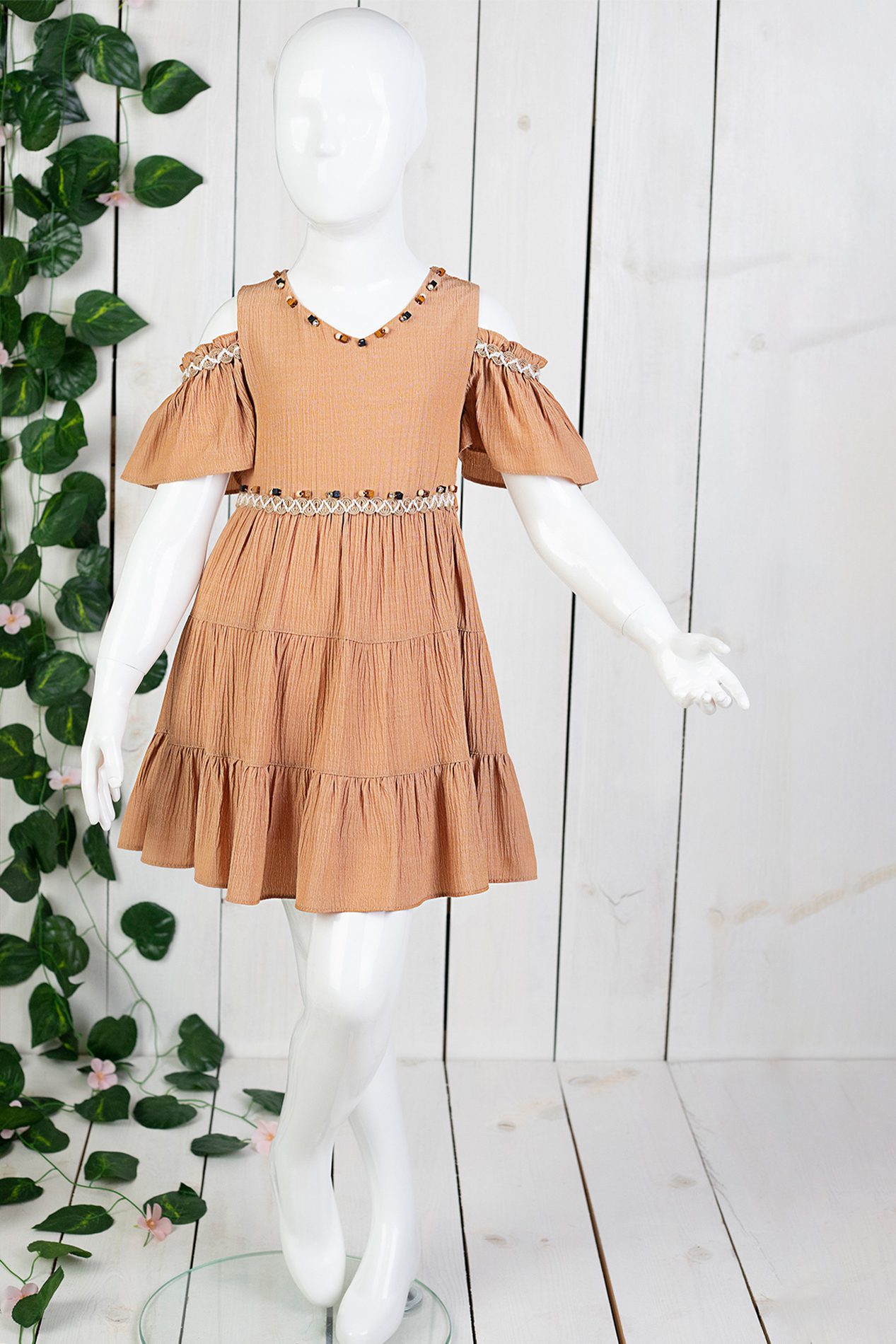 Girl Bead Detailed Dress / 4Y | 5Y | 6Y | 7Y - Kids Fashion Turkey
