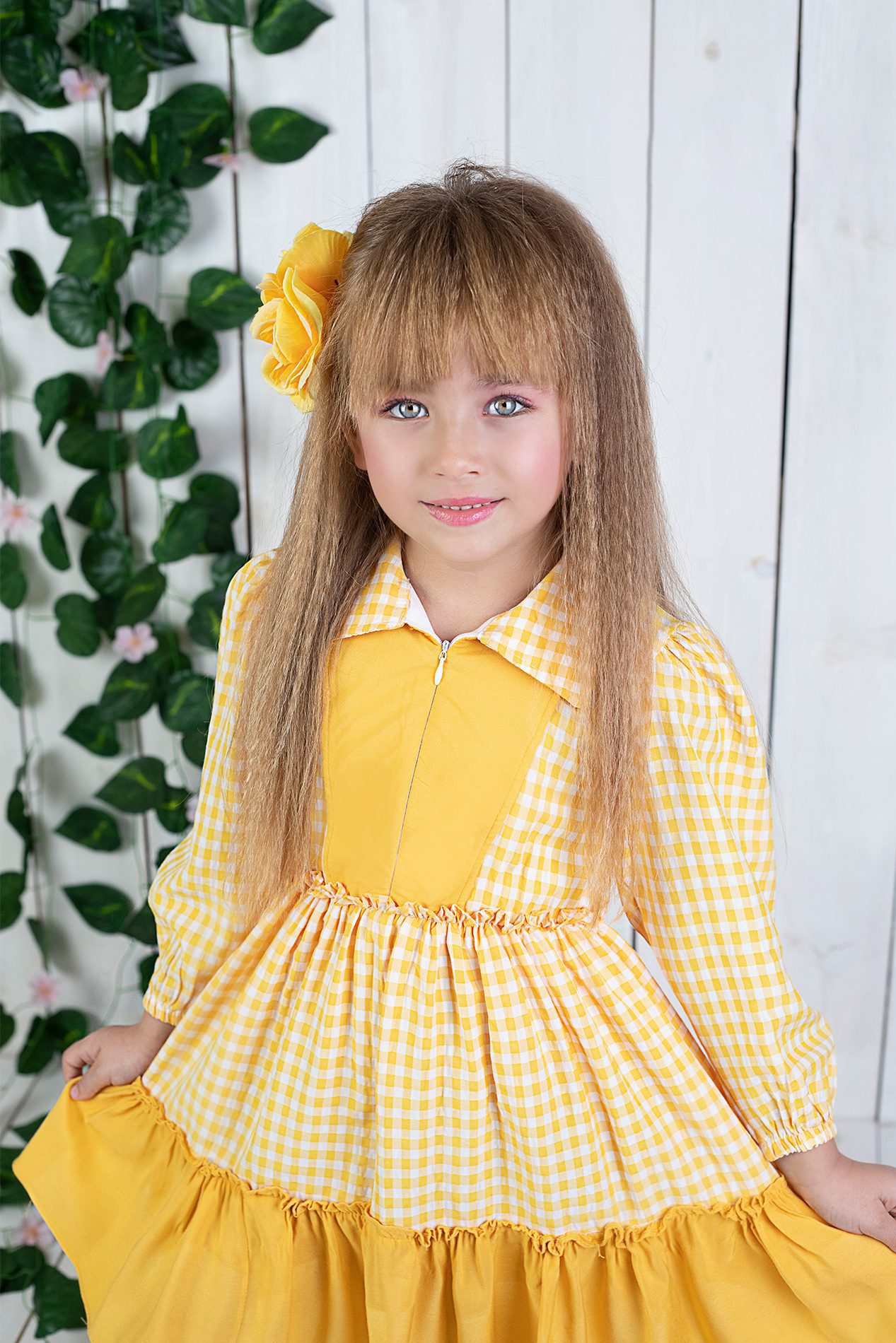 Girl Princess Sleeve Detail Plaid Dress / 3Y | 4Y | 5Y | 6Y - Kids Fashion Turkey