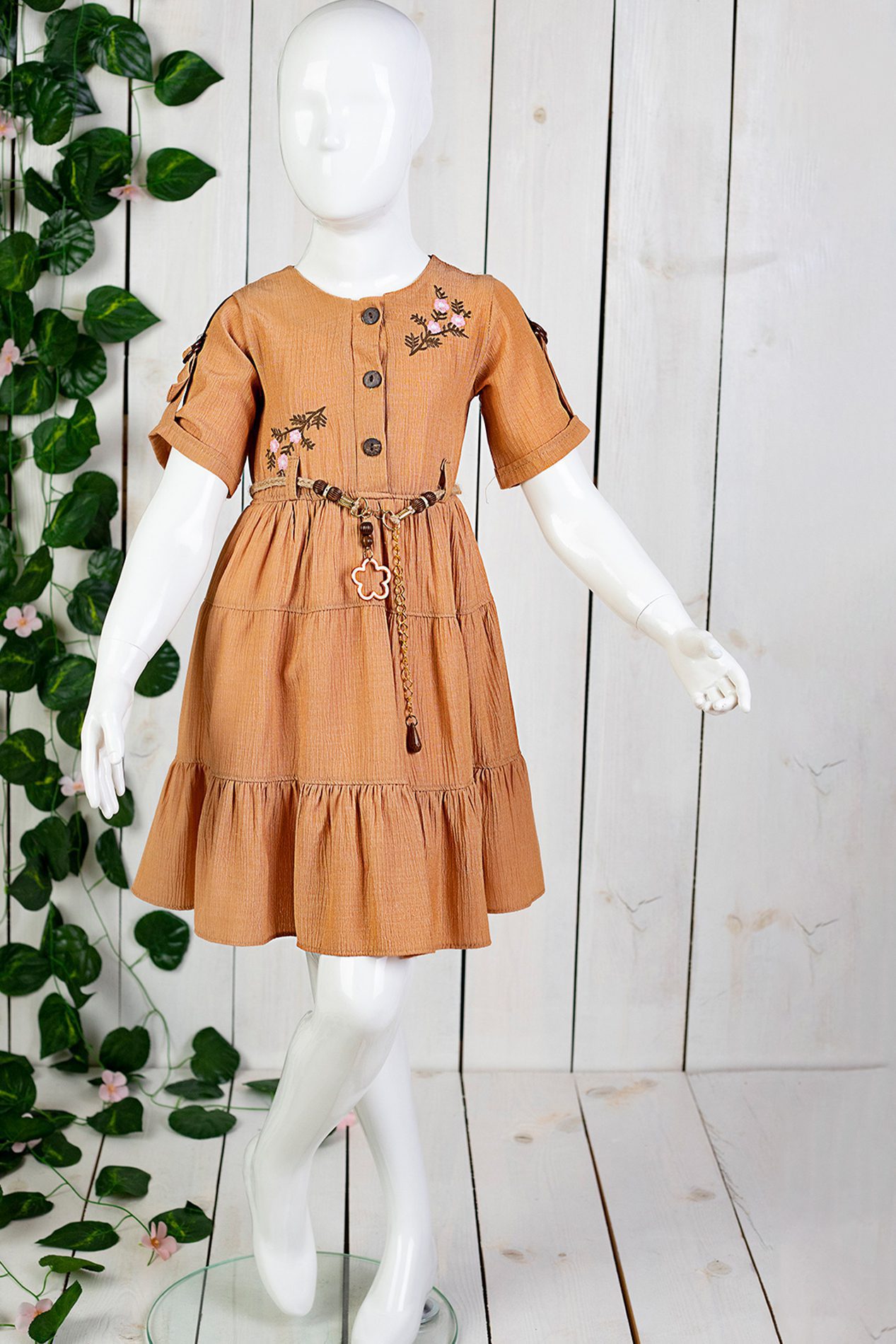 Girl Dress With Flower Details / 2Y | 3Y | 4Y | 5Y - Kids Fashion Turkey