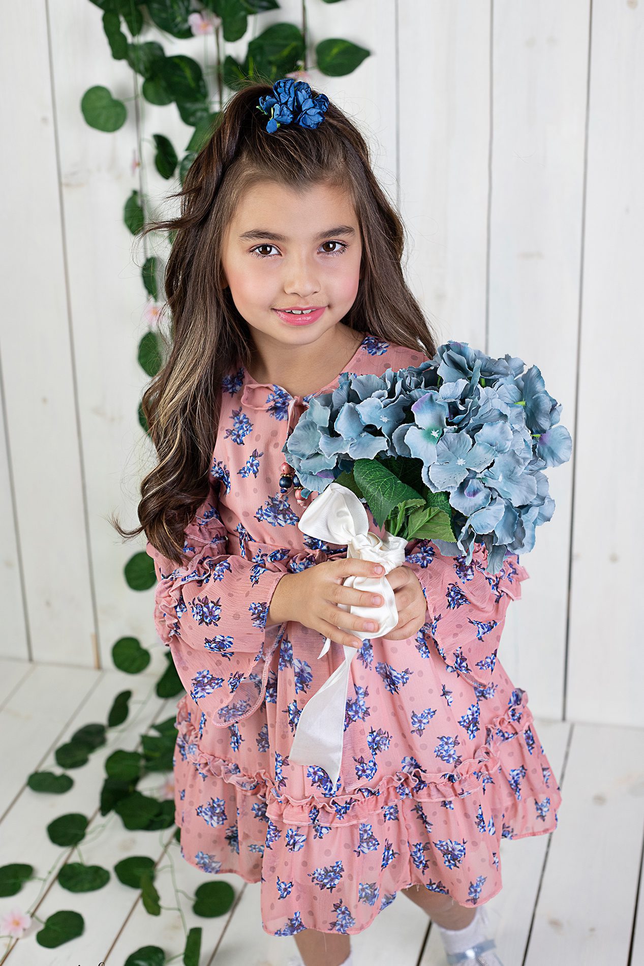 Girl Floral Print Chiffon Dress / 4Y | 5Y | 6Y | 7Y - Kids Fashion Turkey