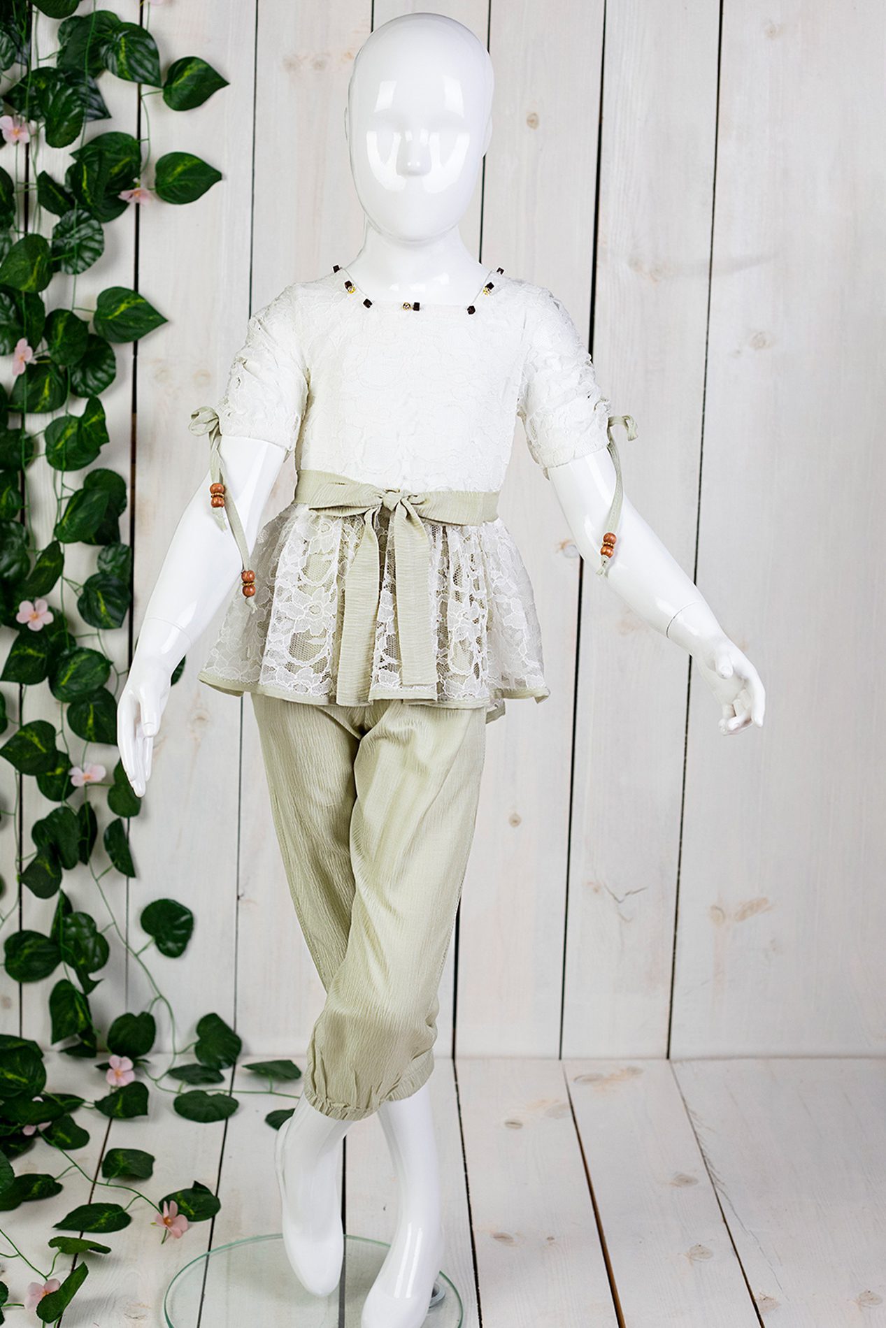 Girl Lace Double Set (Pant + Blouse) / 5Y | 6Y | 7Y | 8Y - Kids Fashion Turkey