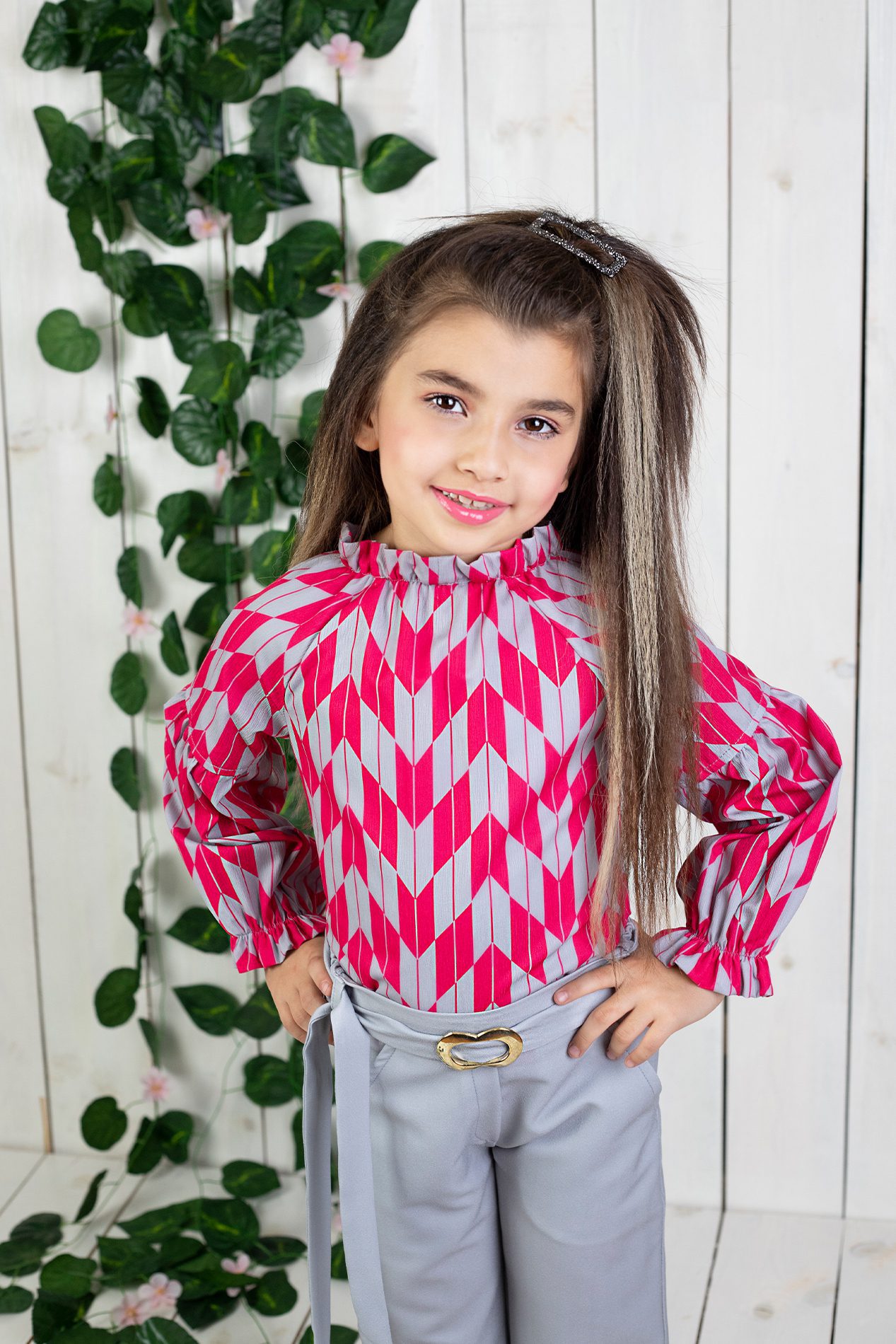 Girl Square Style Suit ( Pant + Blouse ) / 5-6 Y | 6-7 Y | 7-8 Y - Kids Fashion Turkey